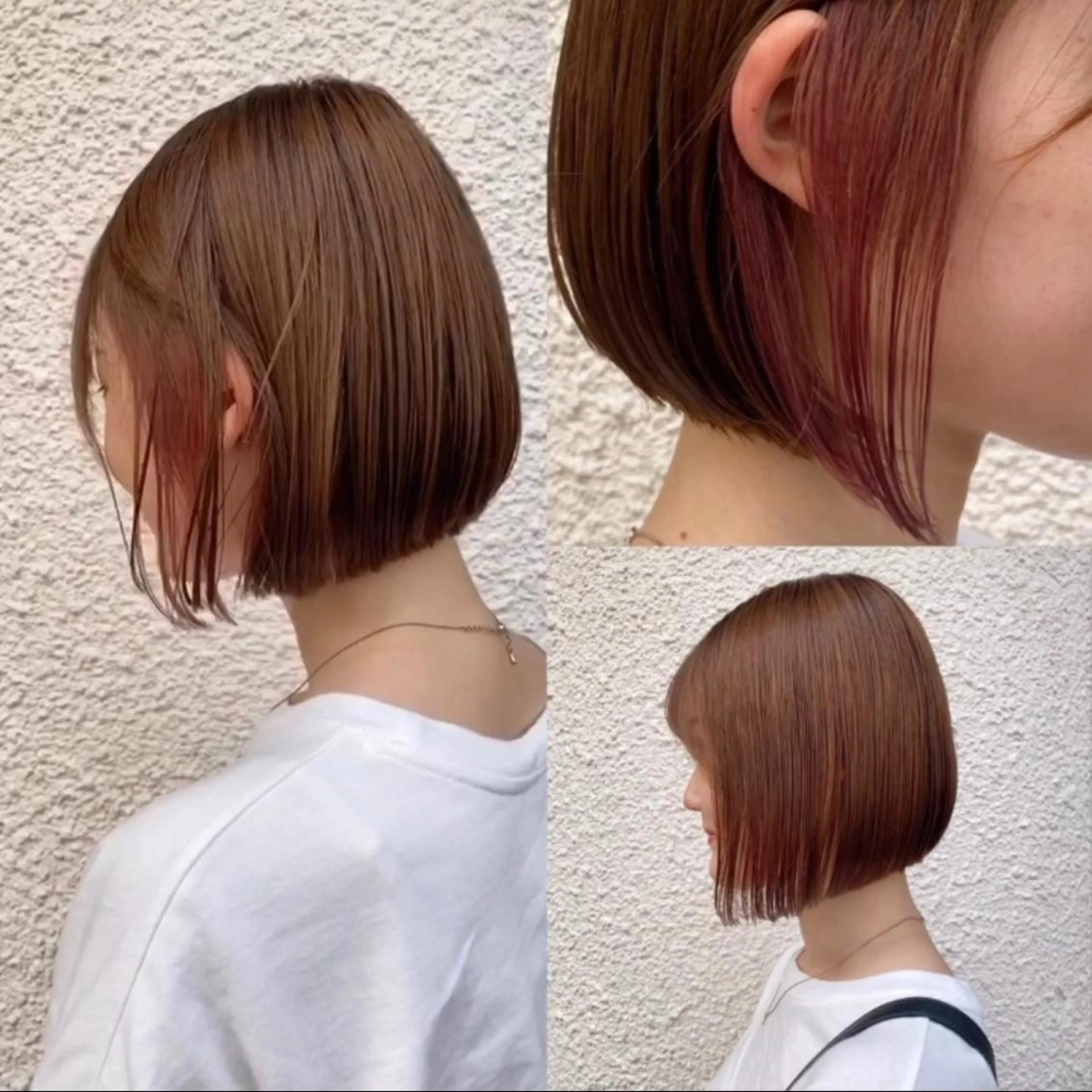 ショート カラー イヤリングカラー ブリーチなしWカラー 🎀韓国ヘア/amiのヘアスタイル