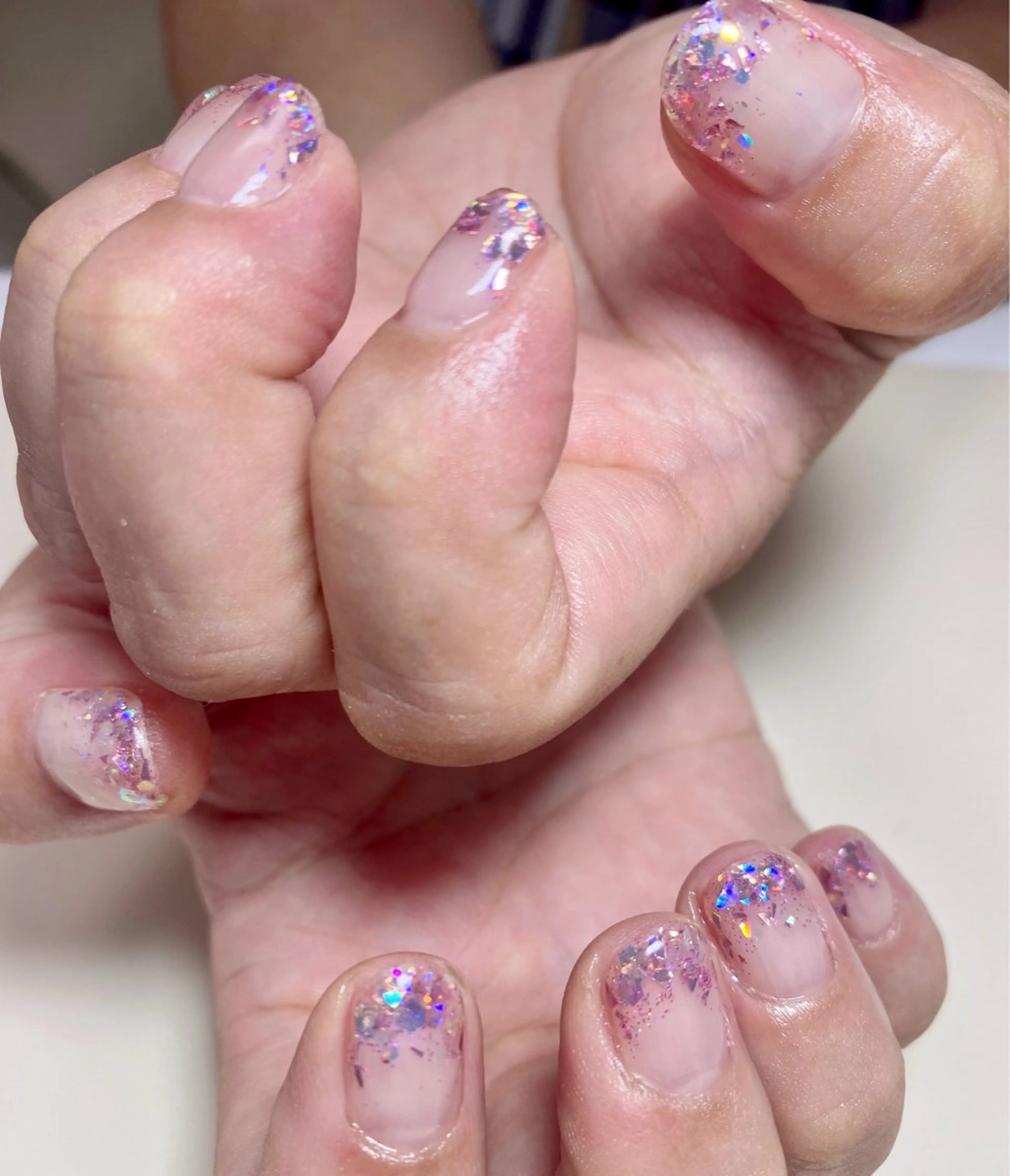 ネイル ラメ(グリッター) ピンク ハンドネイル Nail Salon K 🧸美爪育成のネイルデザイン