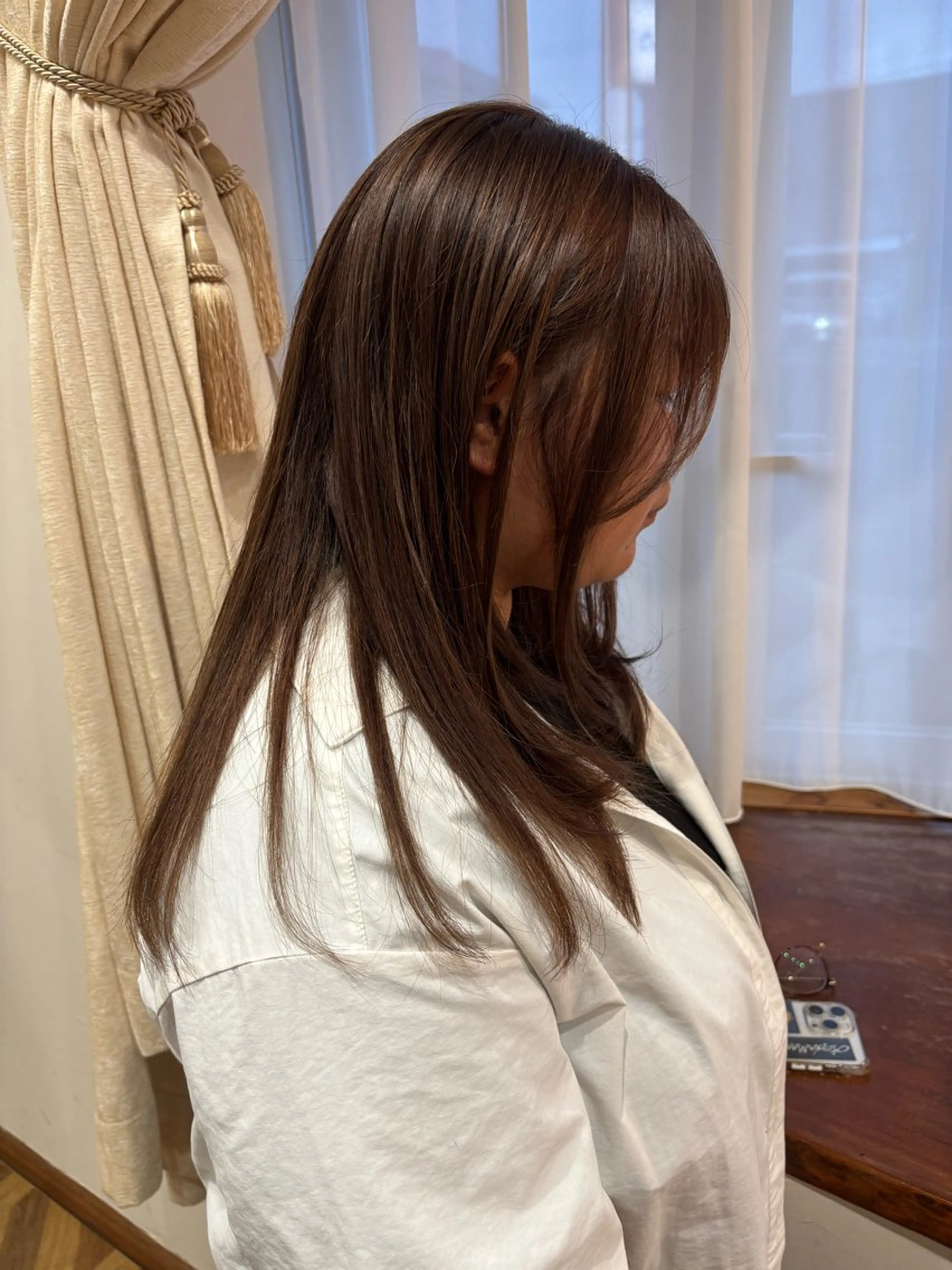 セミロング カラー ヘアカラー Cocolo hair MADO所属・兼子莉彩 ／暗髪🤎／暖色🍒のヘアスタイル