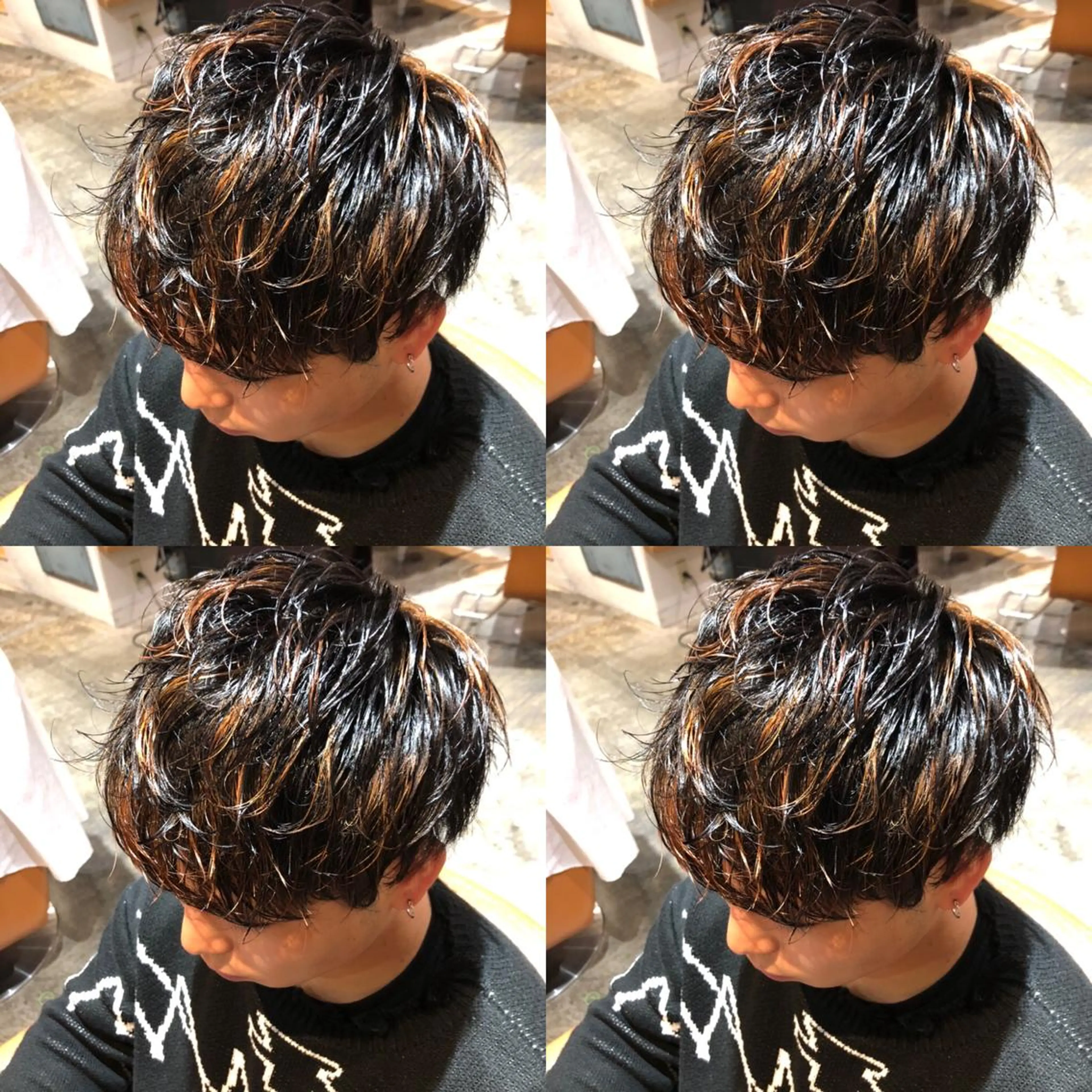 カラー パーマ メンズ レイヤー×髪質改善 マネージャー安藤光司のヘアスタイル