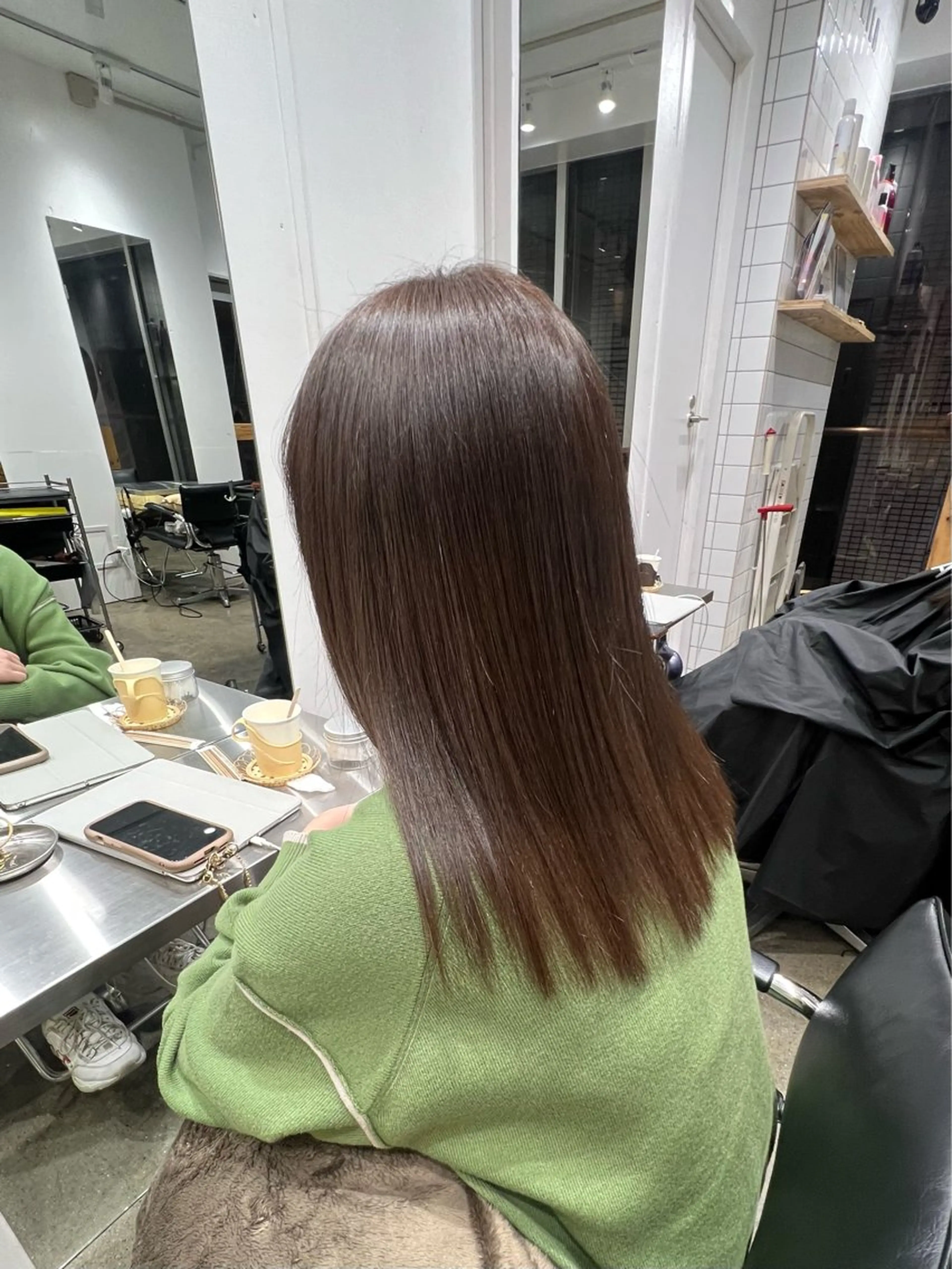 セミロング カラー ベージュカラー 髪質改善 トリートメント ヘアカラー 縮毛矯正 トリートメント ✨髪質改善矯正× ブリーチ✨YU-KIのヘアスタイル