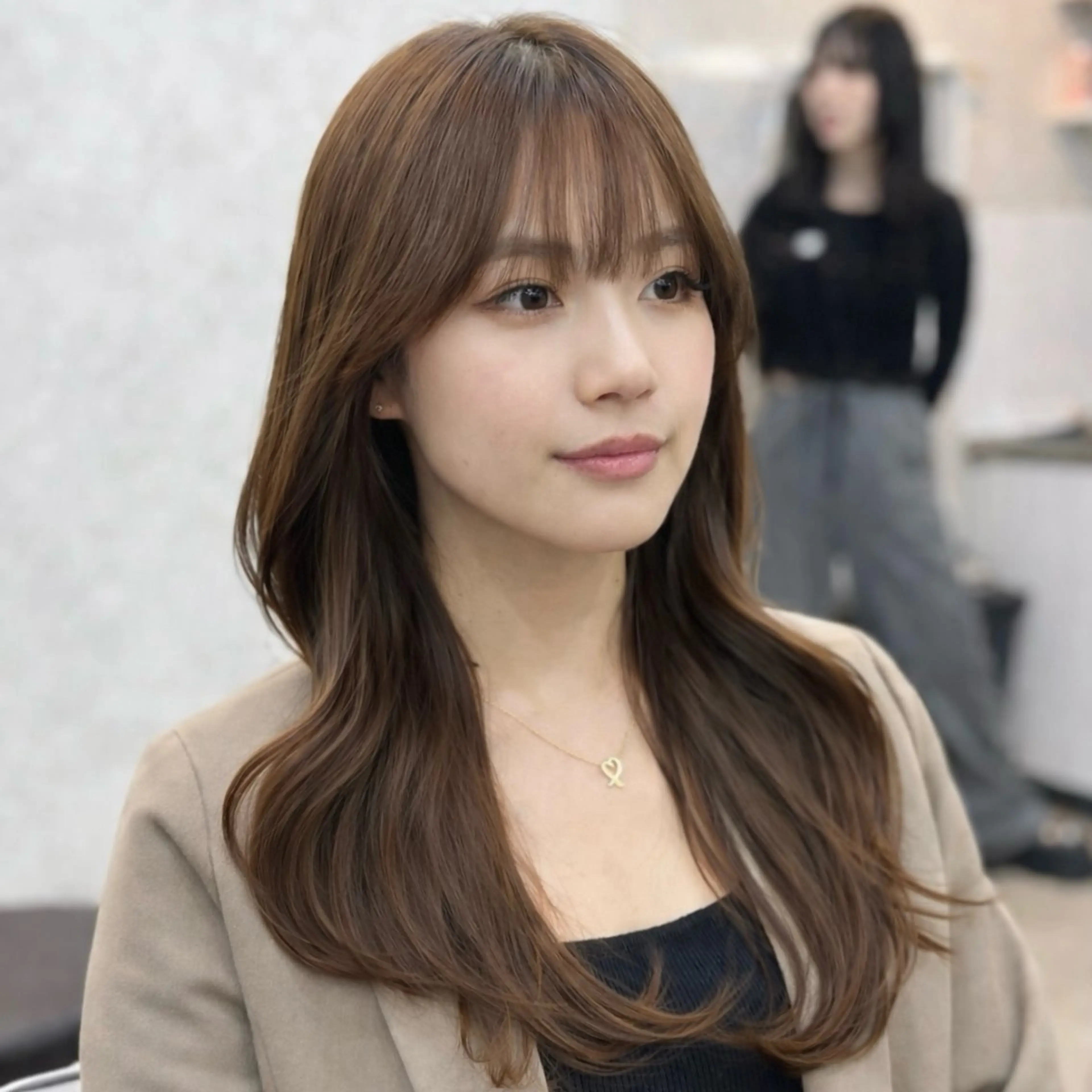 セミロング カット ヘアカラー トリートメント ✨韓国ヘア✨ レイヤー✂️鎌倉楓麻のヘアスタイル