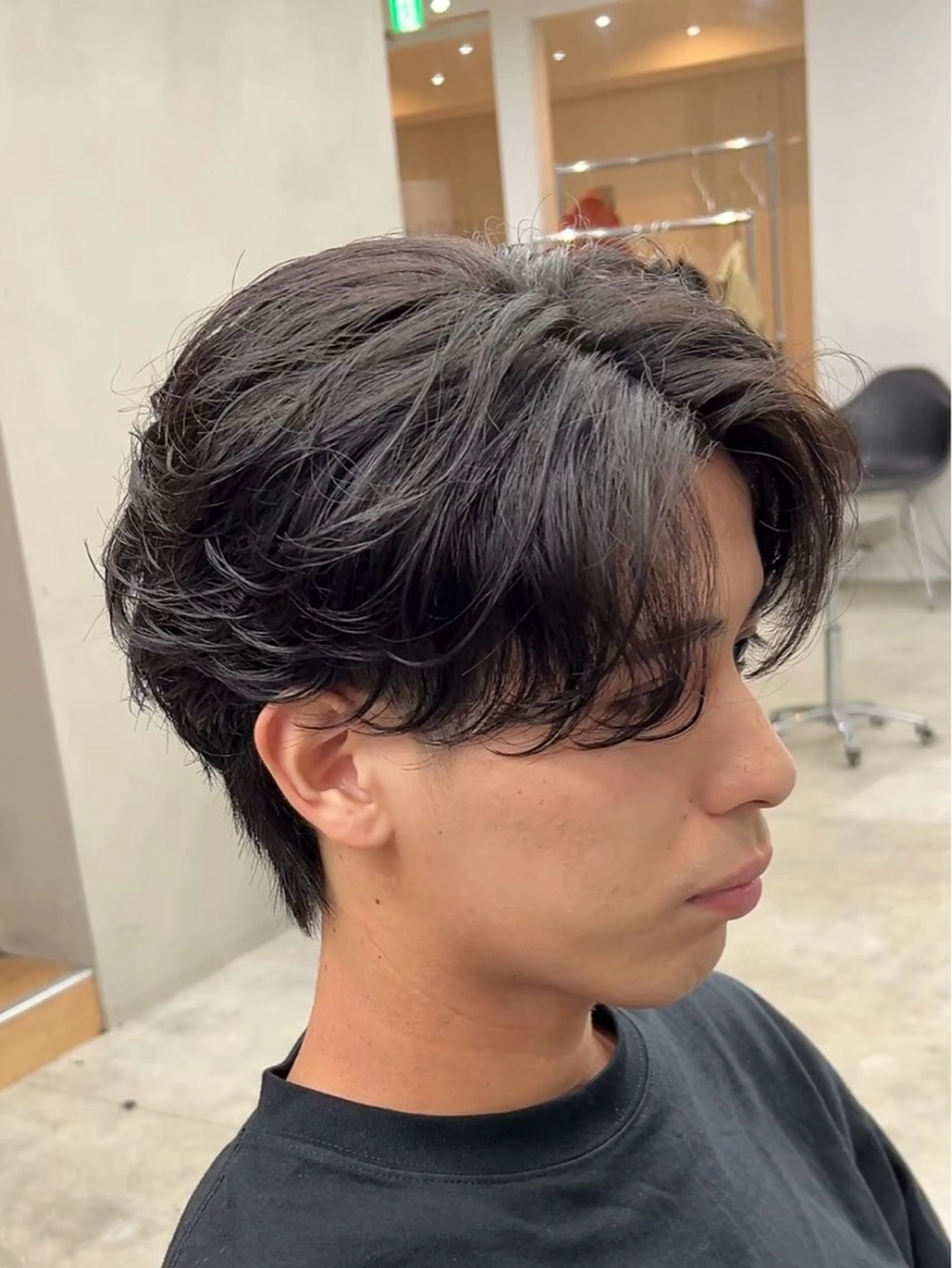 ショート パーマ メンズ センターパート フェザーパーマ メンズパーマ ショートヘア カット パーマ メンズパーマ/ 新潟駅/佐藤裕のヘアスタイル