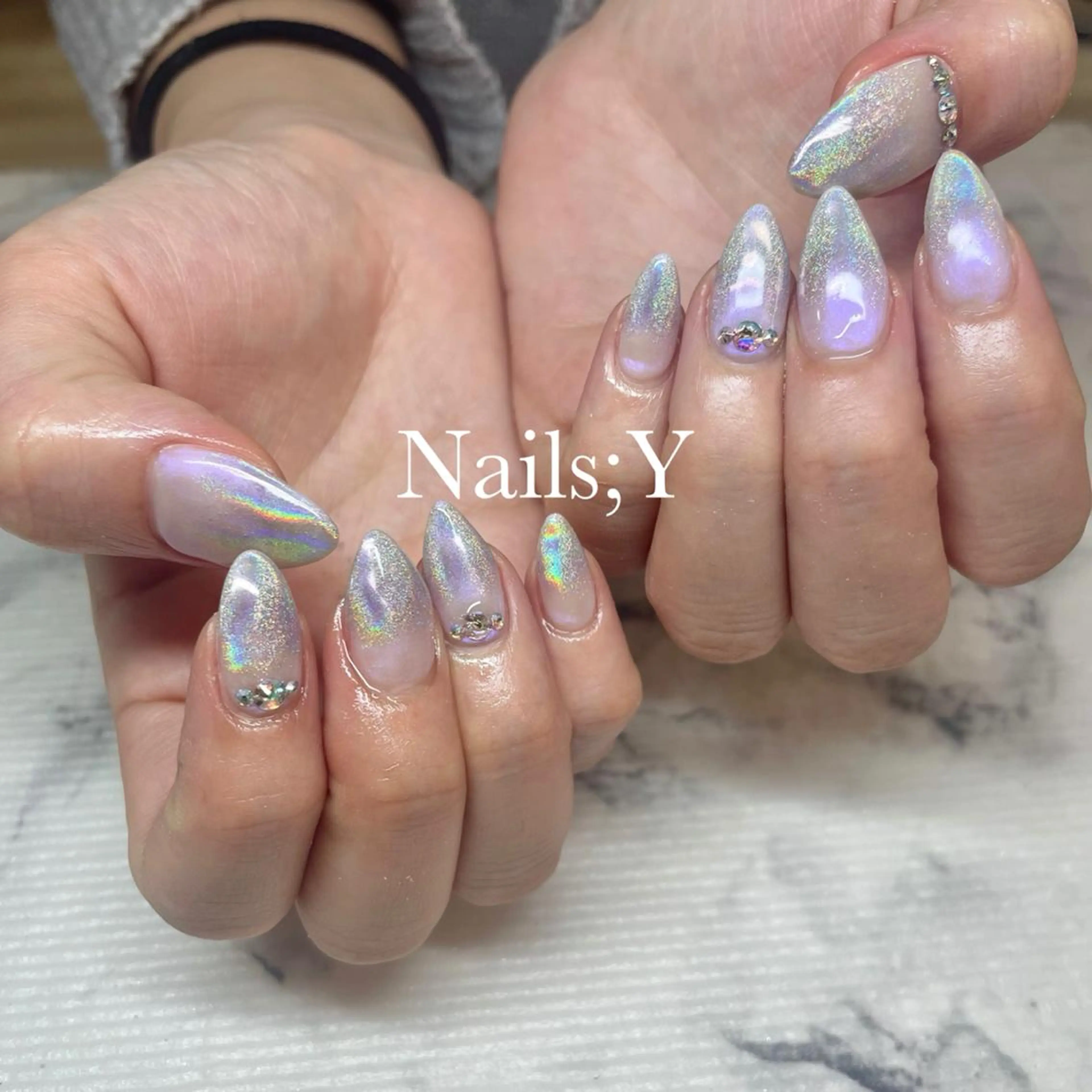 ネイル オーロラネイル キラキラネイル ハンドネイル yo koのネイルデザイン