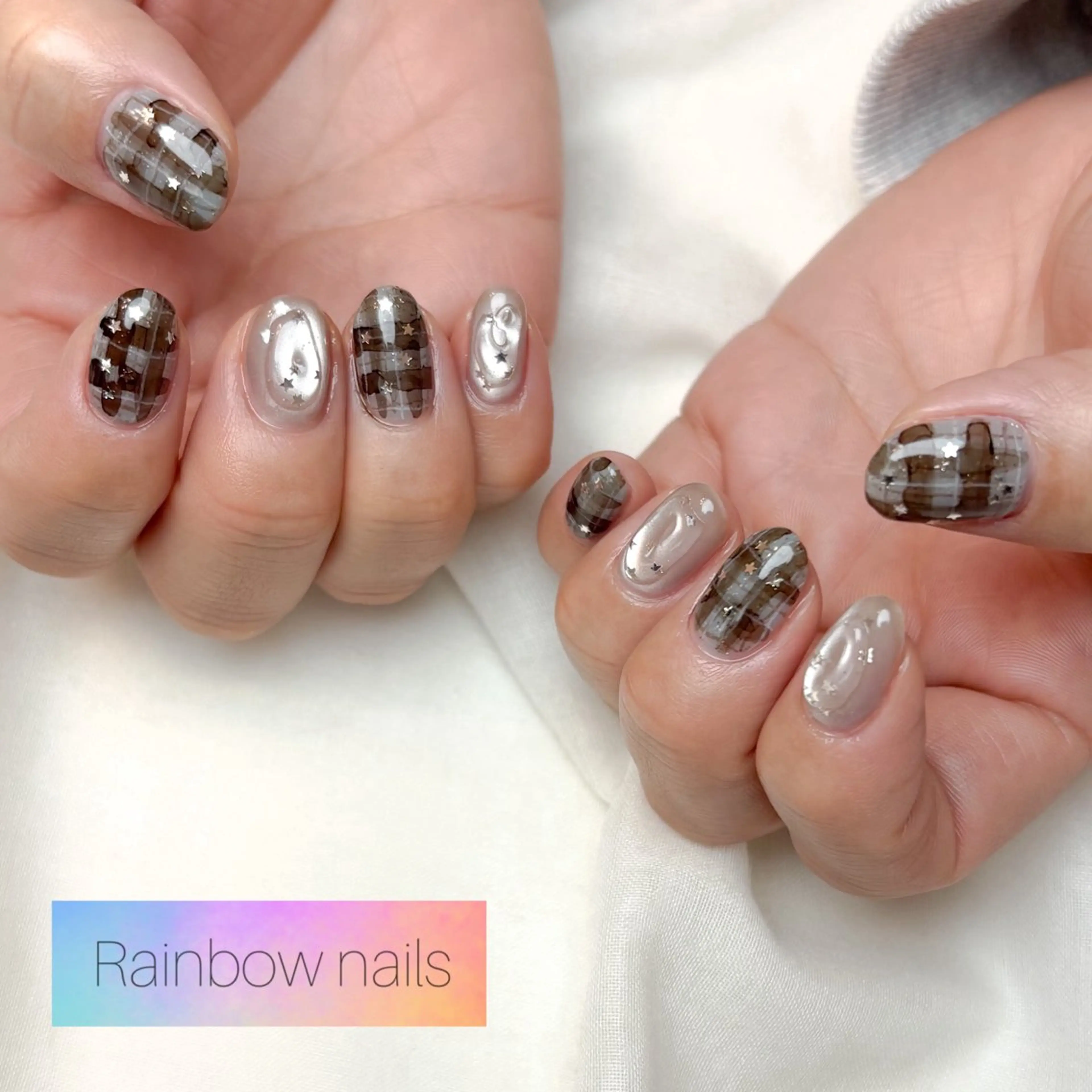 ネイル ハンドネイル Rainbow nailsくろちゃんのネイルデザイン