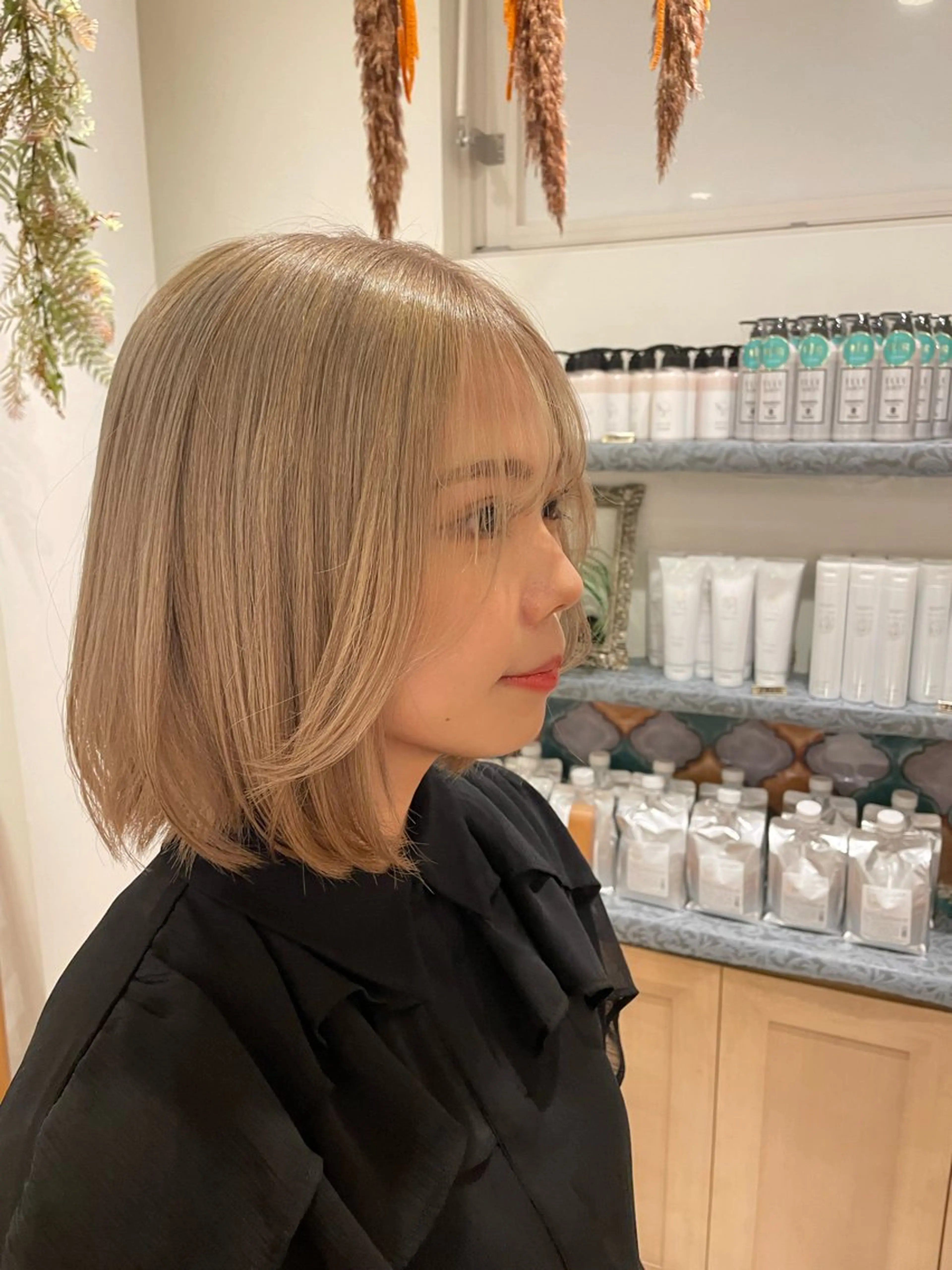 カラー ブリーチなしWカラー 縮毛矯正・清水天空のヘアスタイル