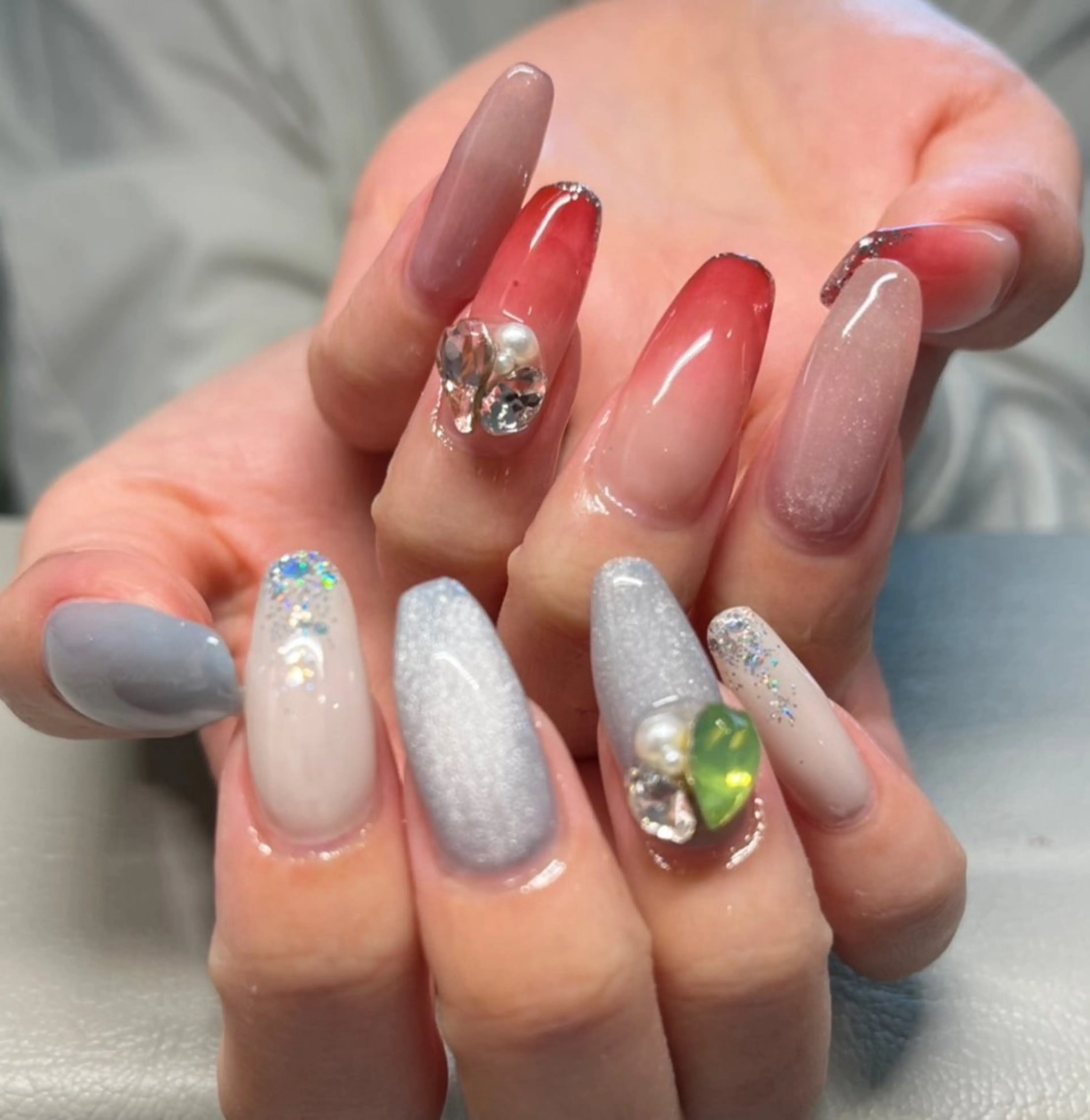 ネイル 長さ出し 持ち込み ハンドネイル Chaleur fleurのネイルデザイン