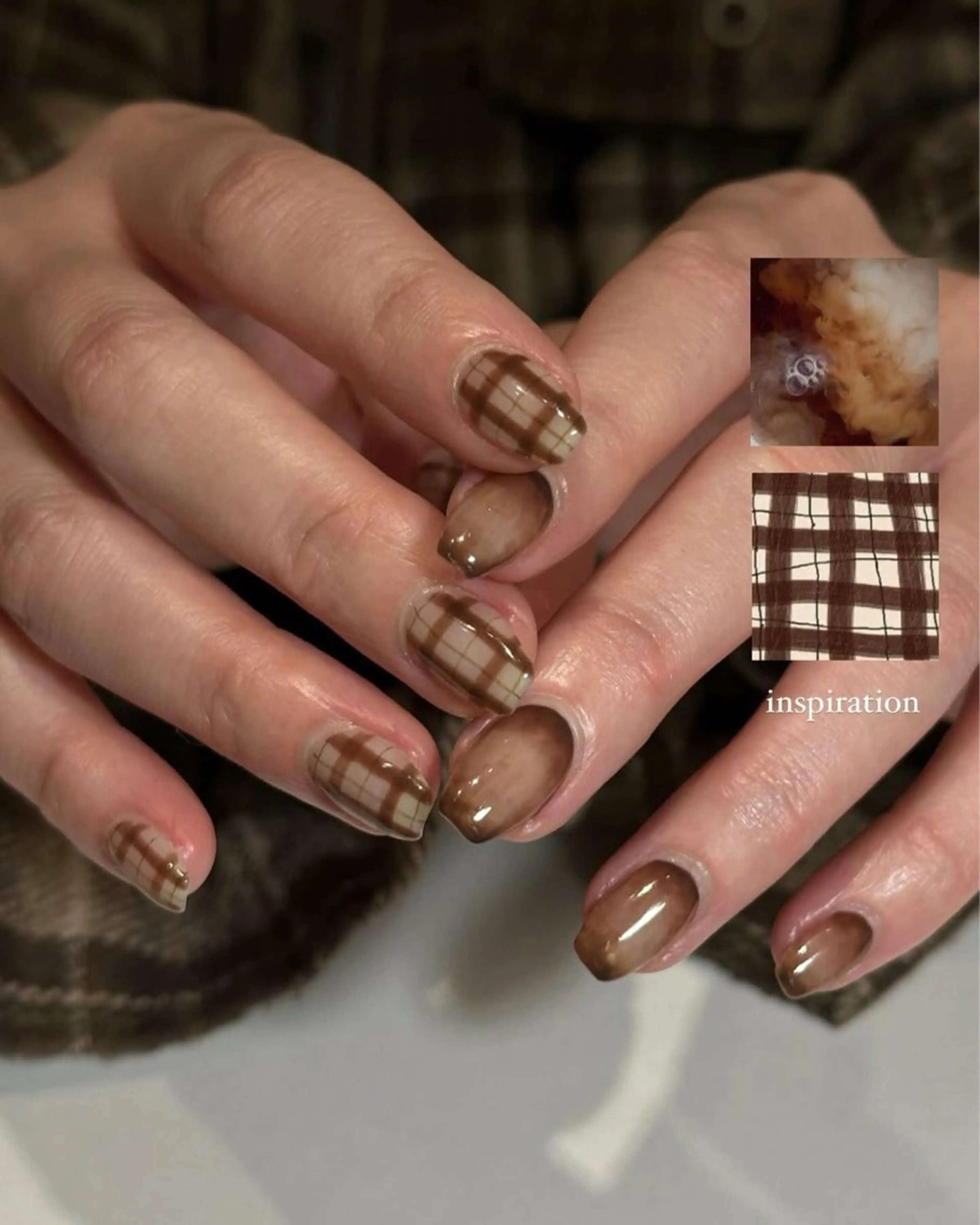 ネイル 韓国ネイル 持ち込み ニュアンスネイル ネイルチップ 冬ネイル RINN ANA.CHUOのネイルデザイン