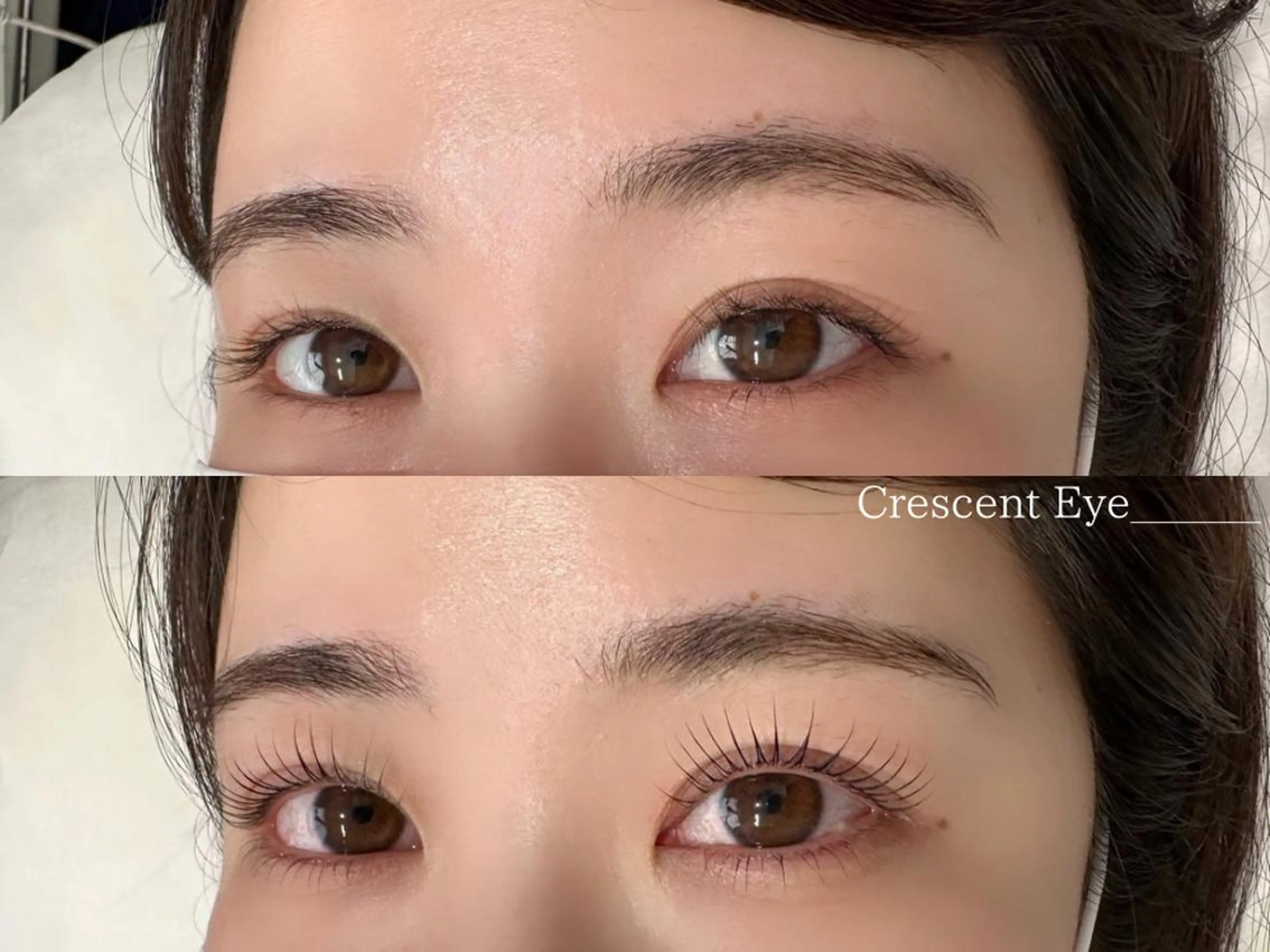 マツエク・マツパ 束感まつ毛 パリジェンヌラッシュリフト まつげパーマ 一重×まつ毛パーマ Crescent Eye 吉祥寺のマツエク・マツパデザイン