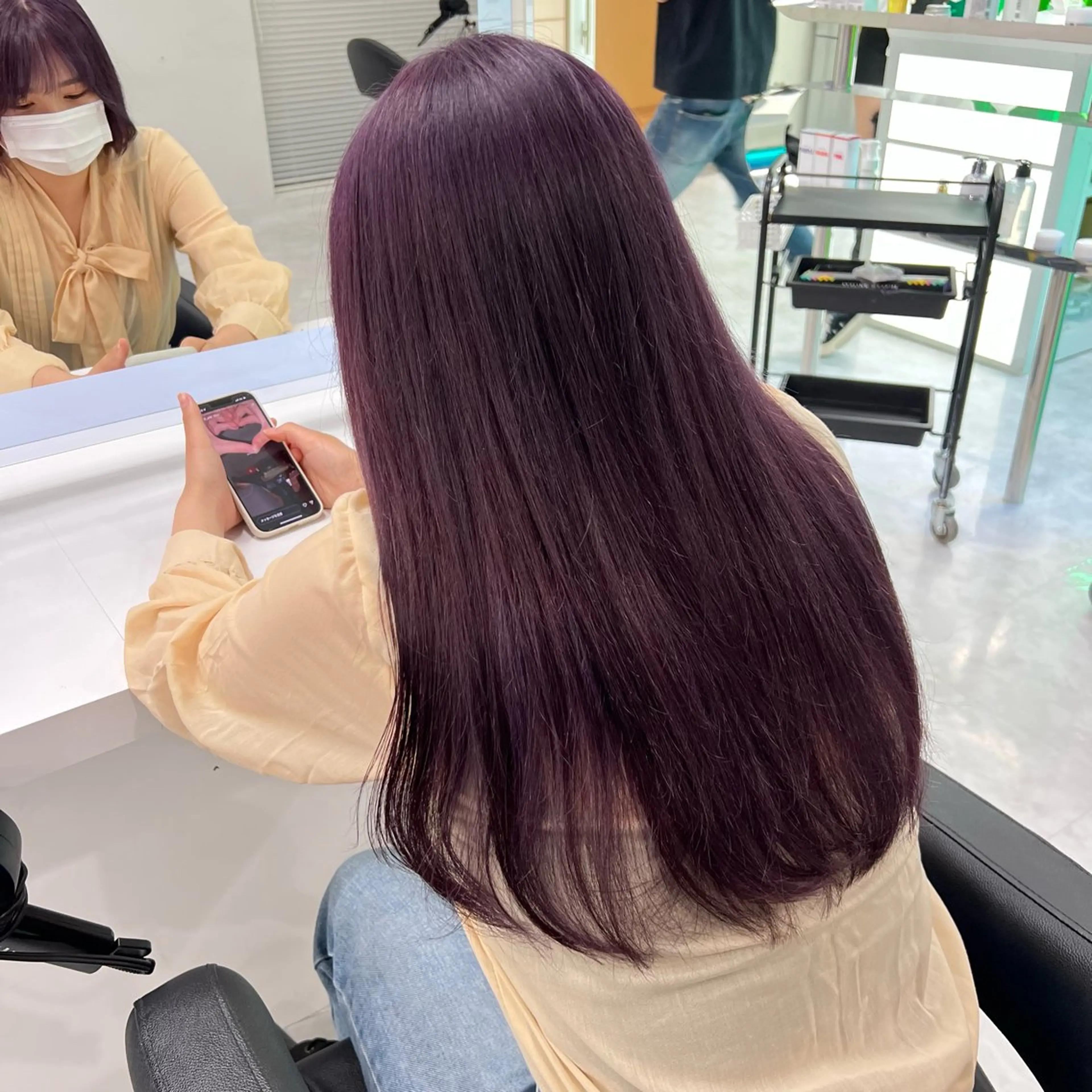 ロング カラー 🤍淡色ピンク&ラベ ンダーYUKI🤍のヘアスタイル