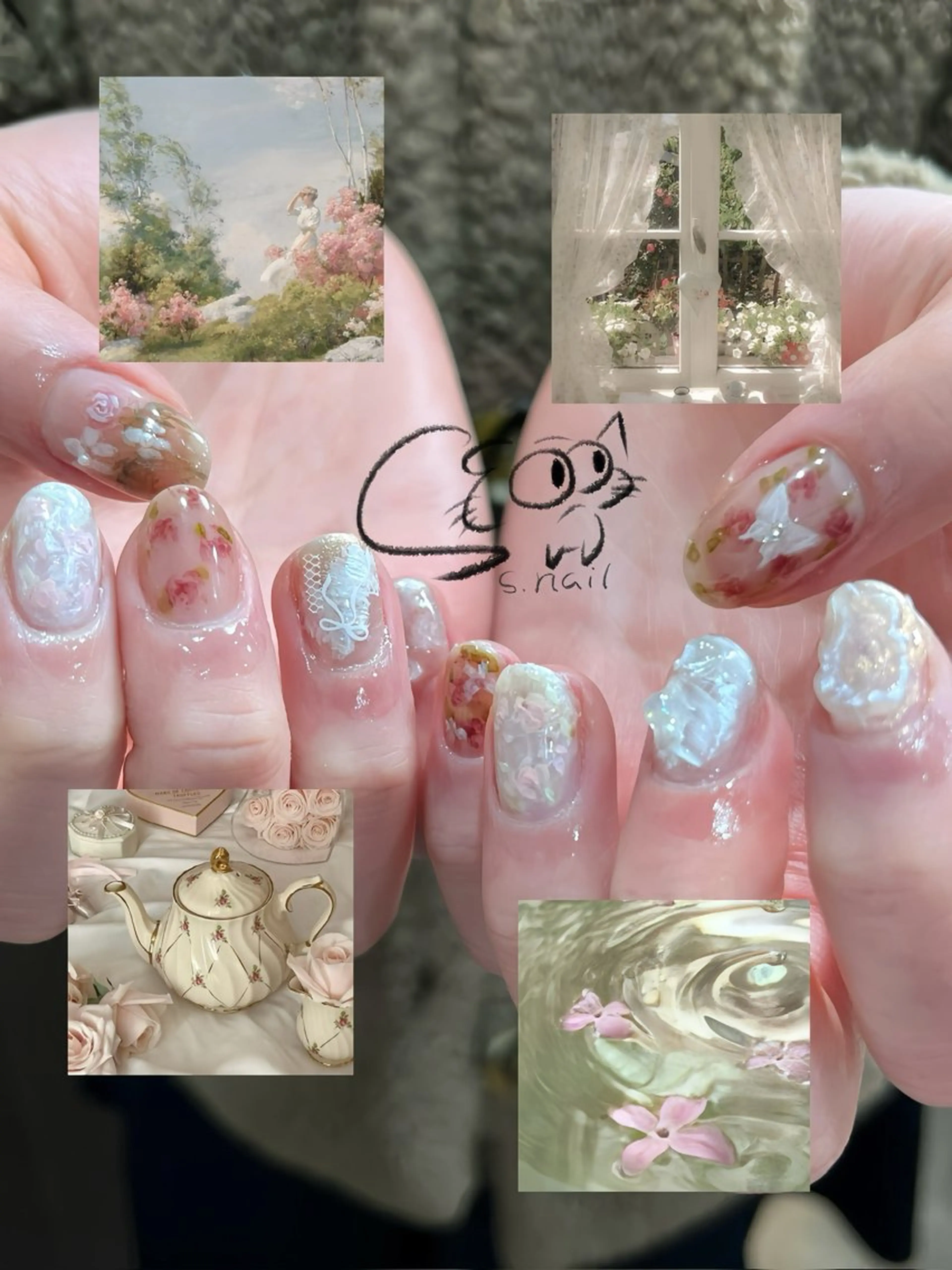 ネイル フレンチネイル ジェルネイル キラキラネイル ラメ(グリッター) マグネットネイル ハンドネイル S.nail所属・S.nail _のネイルデザイン