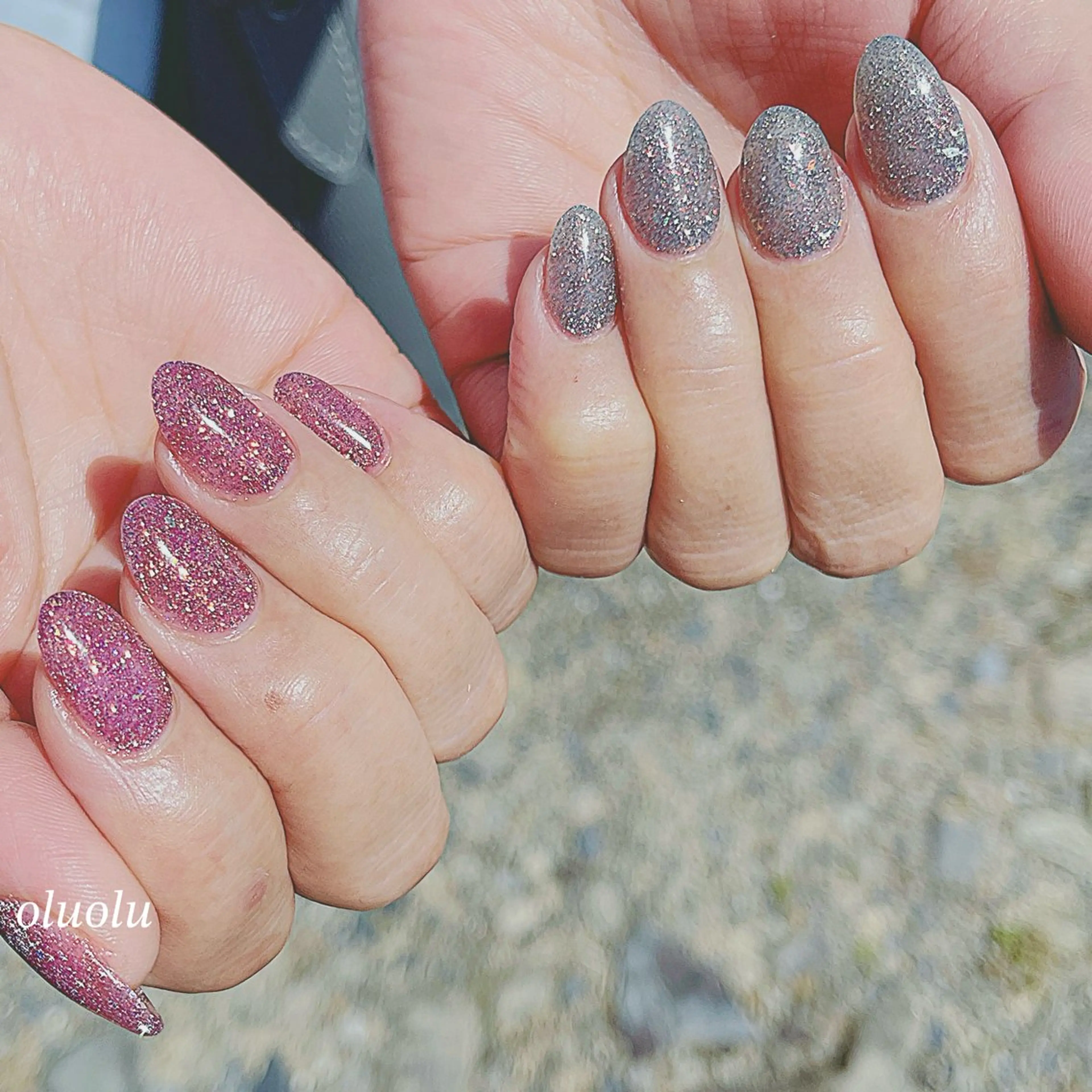 ネイル アートネイル フラッシュネイル フットネイル キラキラネイル ニュアンスネイル ハンドネイル 大村 紬華のネイルデザイン