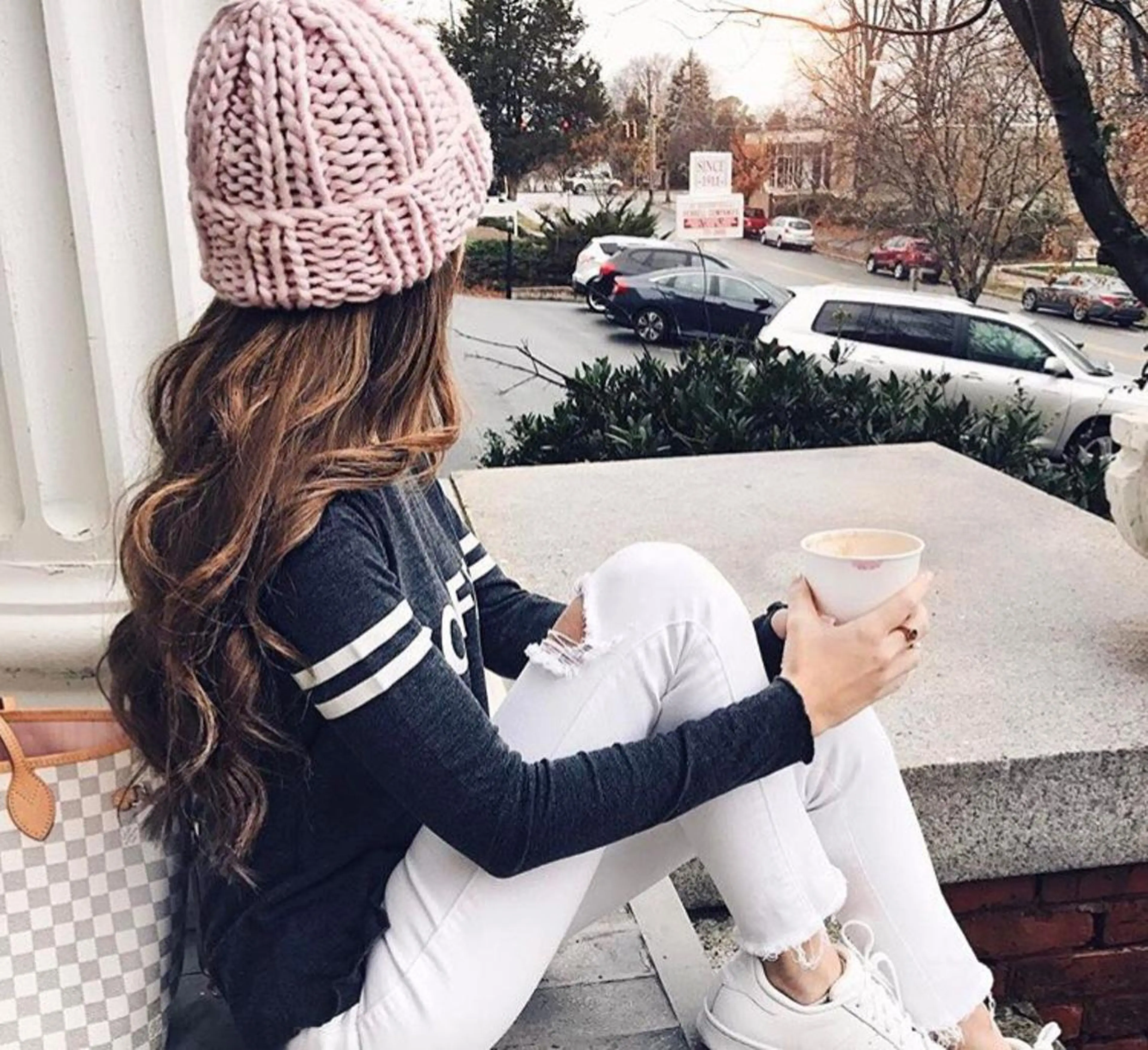 ロング カラー パーマ ヘアアレンジ チビ編み込みエクステ シールEXどぅ〜すのヘアスタイル