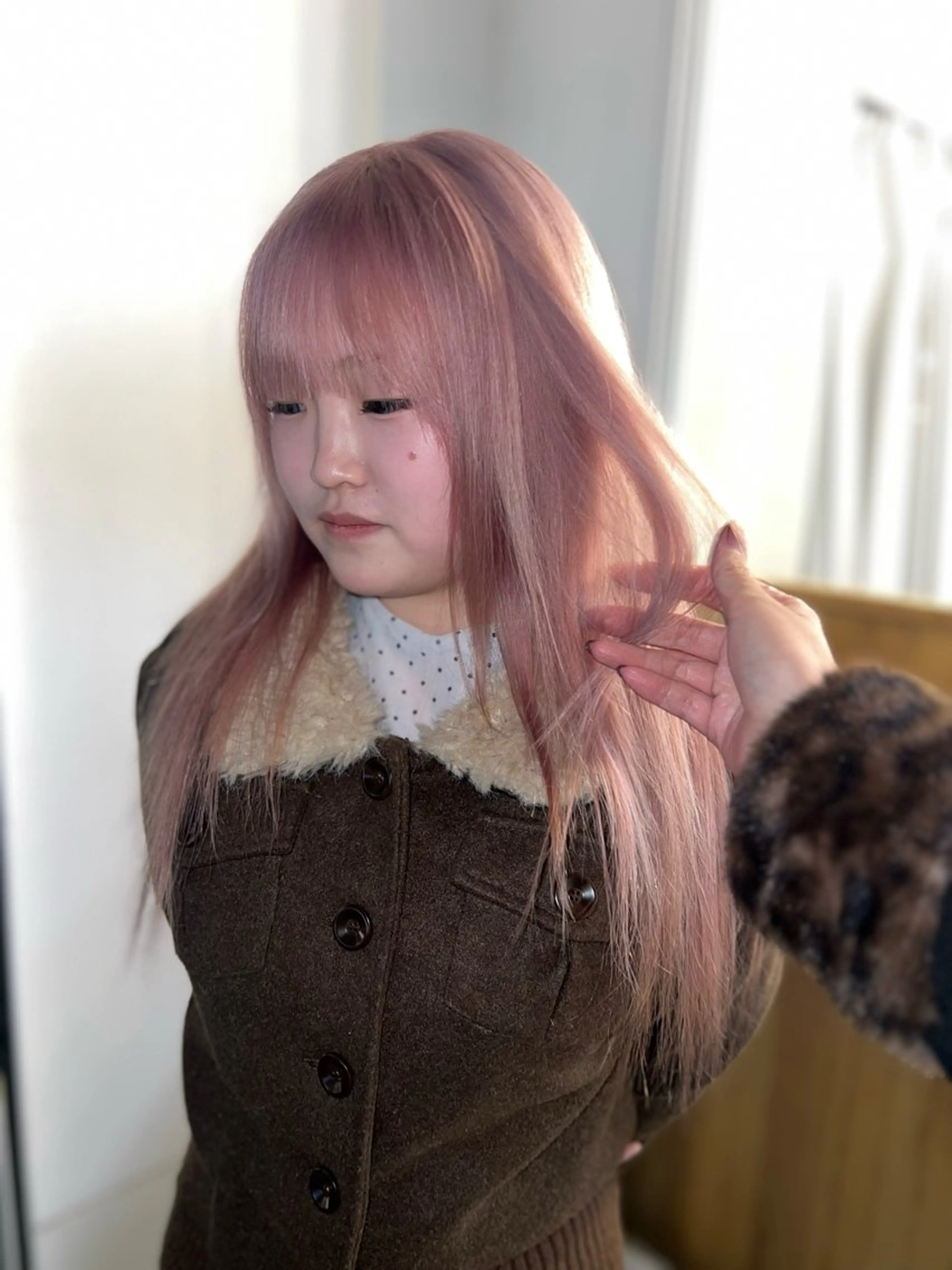 ミディアム カラー ヘアカラー トリートメント 岡山ハイトーン・ ルーツカラー/こもものヘアスタイル