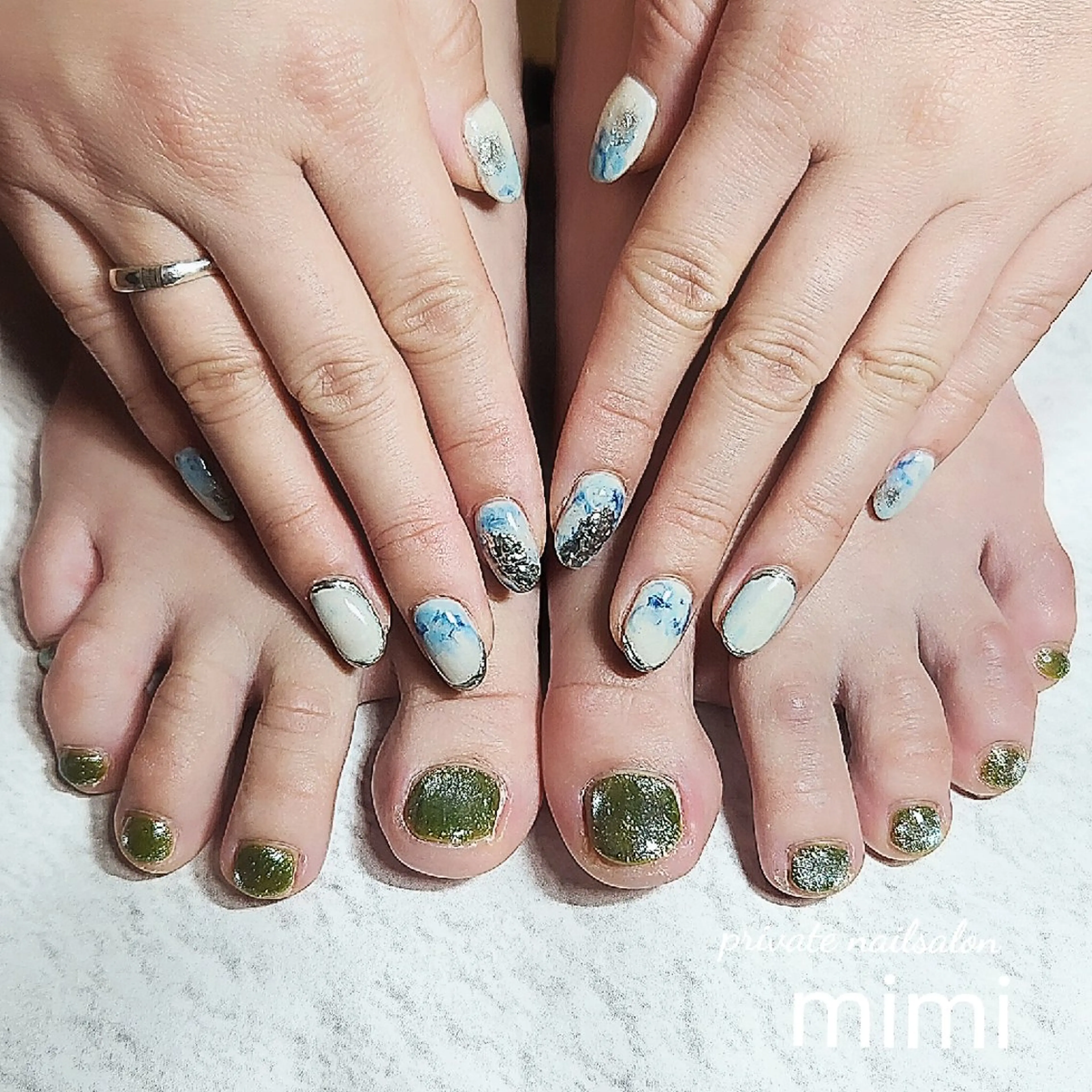 ネイル フットネイル ニュアンスネイル 博多ネイル ｍｉｍｉのネイルデザイン