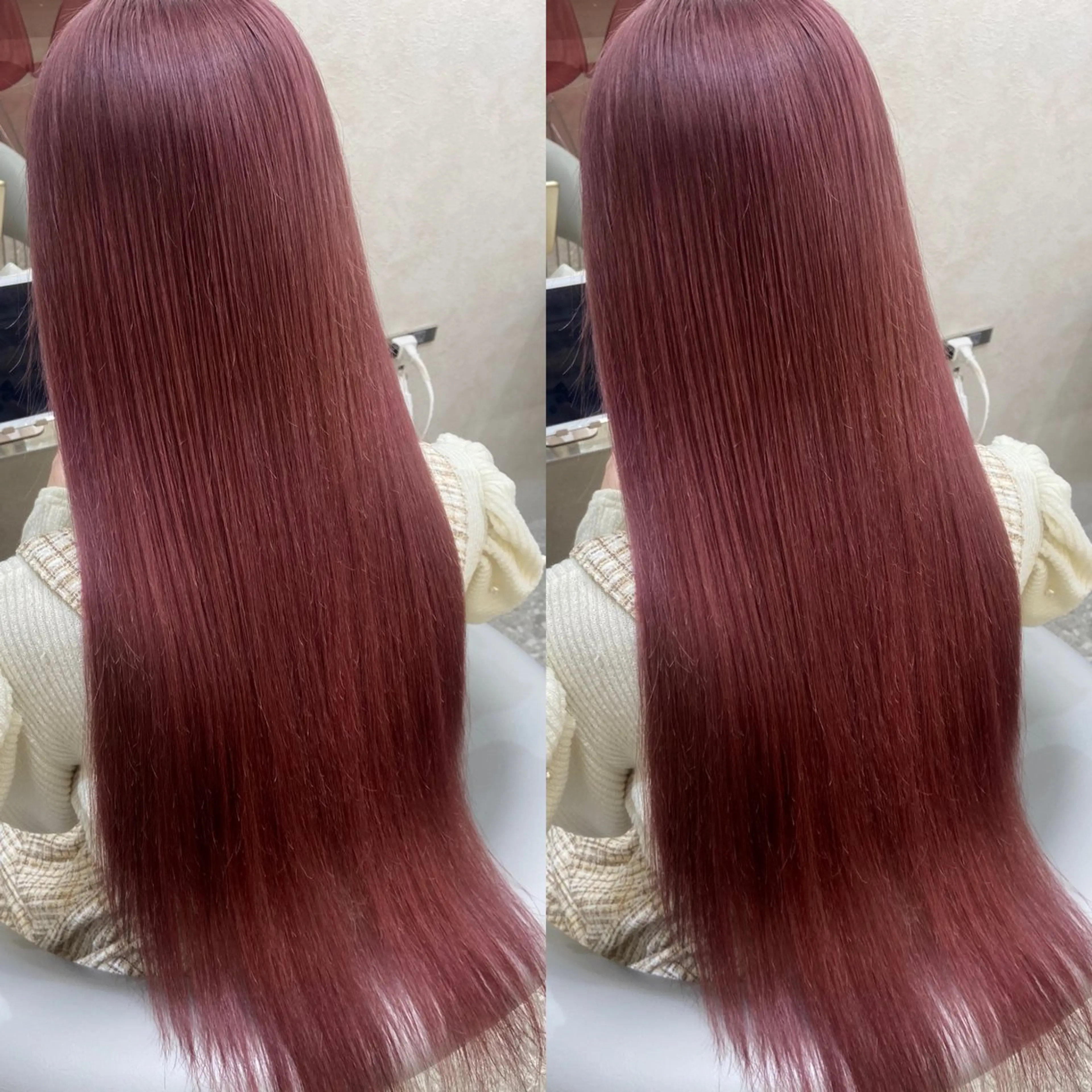 ロング カラー ブリーチ ケアブリーチ ダブルカラー ラベンダーカラー ピンクカラー 新宿/韓国ヘア 中明度カラー/かやのヘアスタイル