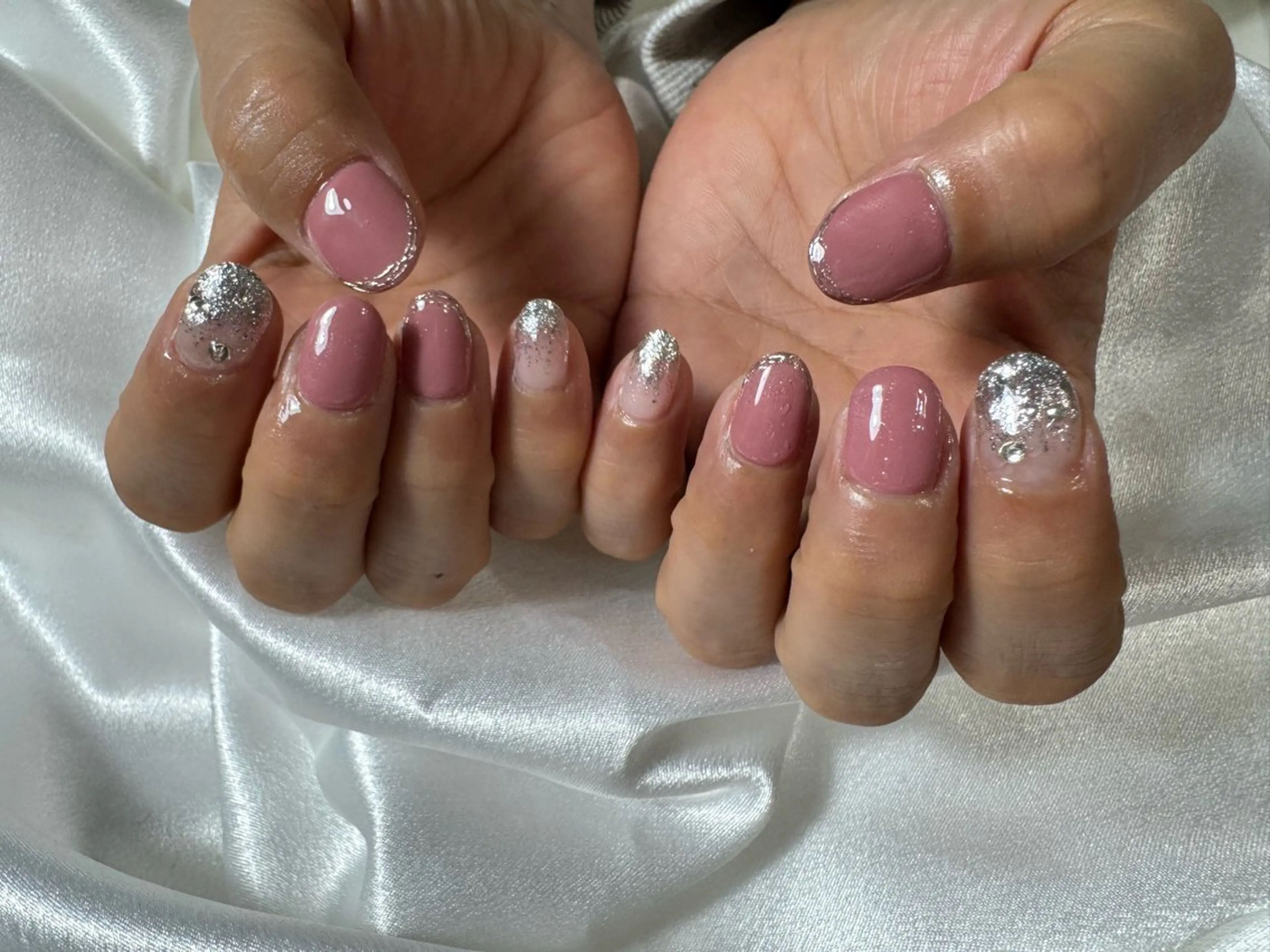 ネイル オーロラネイル 桜ネイル フラワーネイル フットネイル フレンチネイル ハンドネイル kikinail 溝の口のネイルデザイン