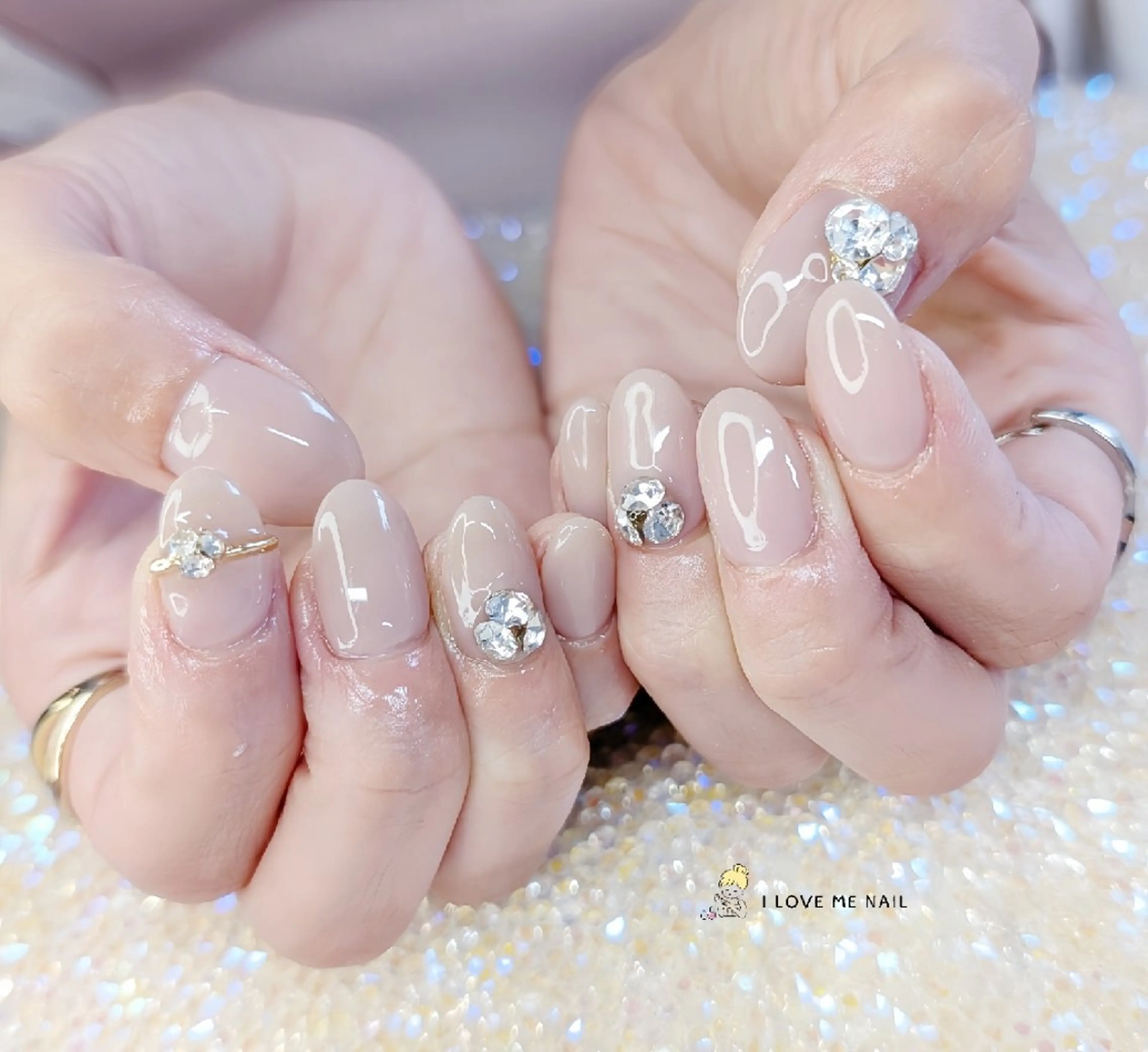 ネイル 長さ出し ハート 韓国ネイル マグネットネイル ニュアンスネイル ハンドネイル I LOVE ME  NAIL.｡.:*♡のネイルデザイン
