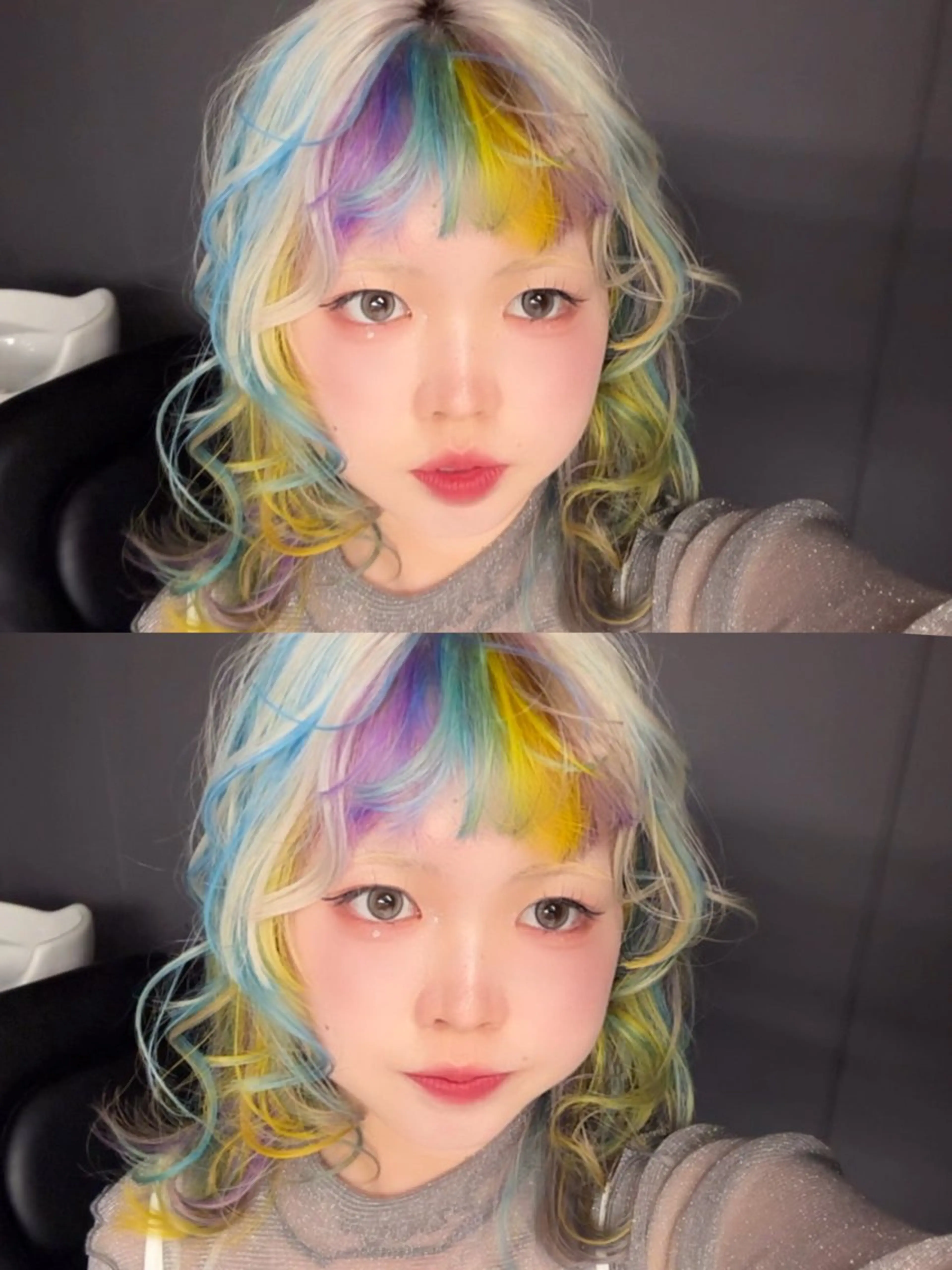 ミディアム カラー デザインカラー ユニコーンカラー ヘアカラー 名古屋／デザイン／ ブリーチ/松井亮磨のヘアスタイル