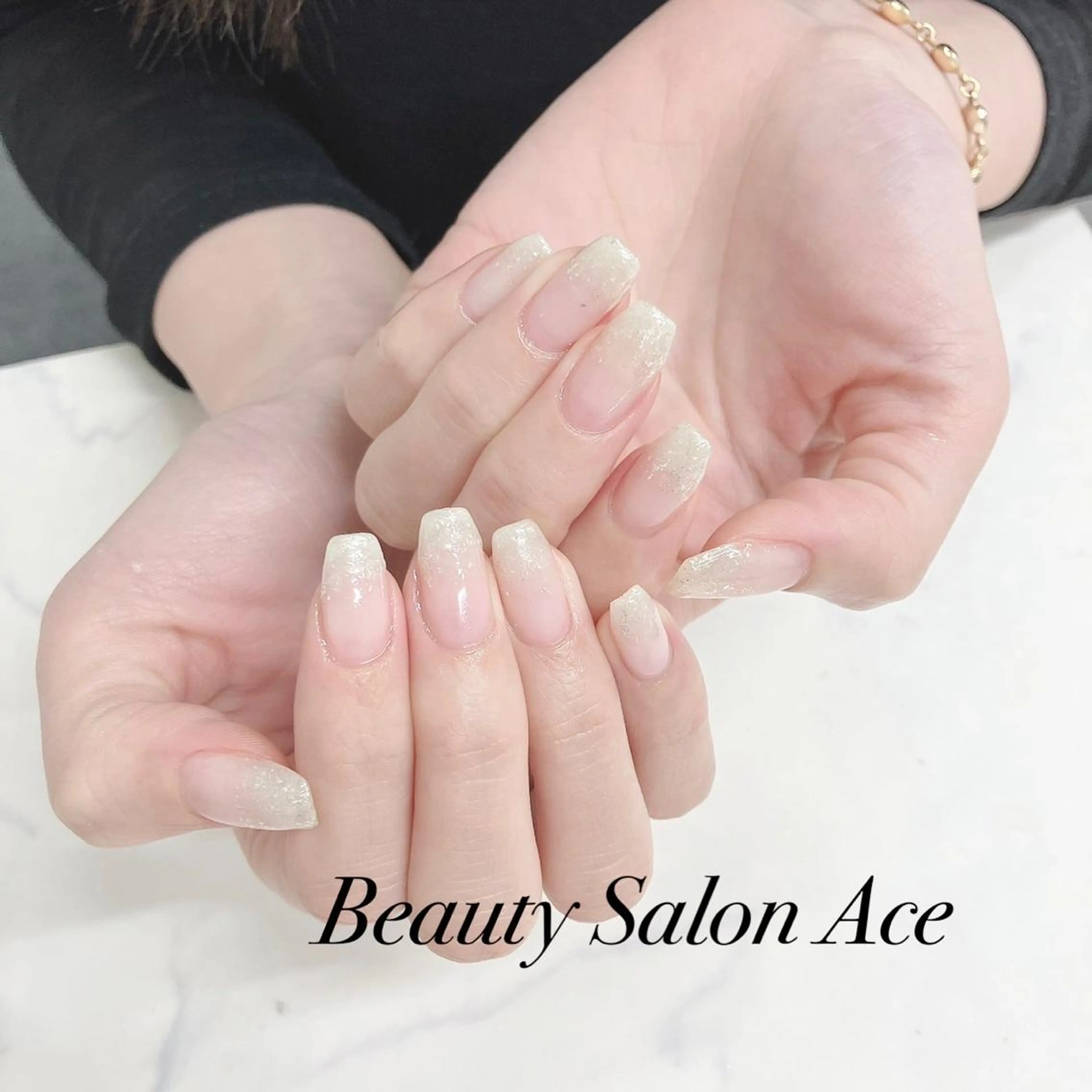 ネイル グラデーション ラメ(グリッター) ラメグラデーション メンズネイル 春ネイル ハンドネイル ハンドケア Beauty Salon Ace（ネイルサロン　エース）所属・池袋フィルイン Ace♡長さだしのネイルデザイン
