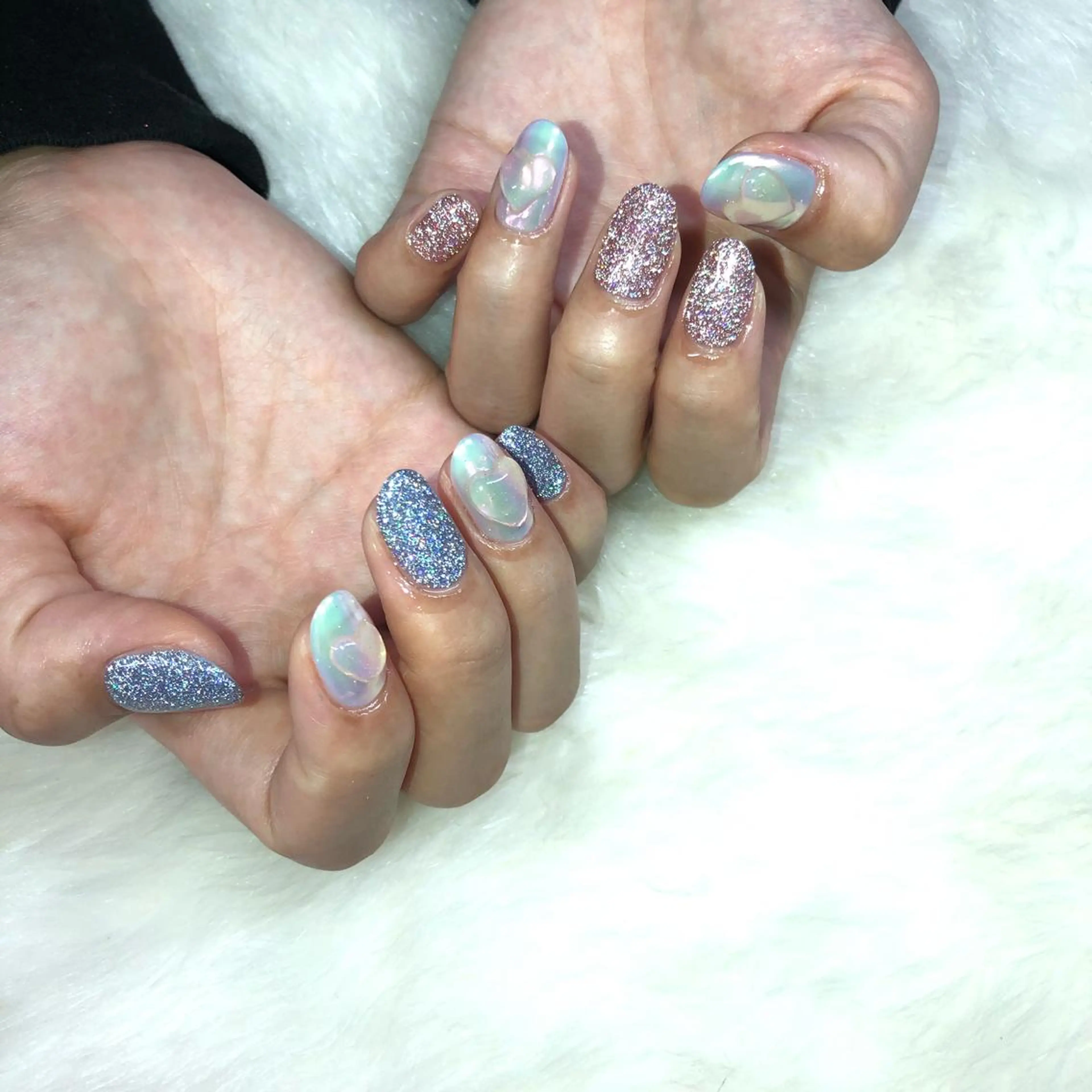 ネイル フラッシュネイル ジェルネイル ラメ(グリッター) ハンドネイル フットネイル ハンドケア Nes.Nail所属・Miyagi Asamiのネイルデザイン