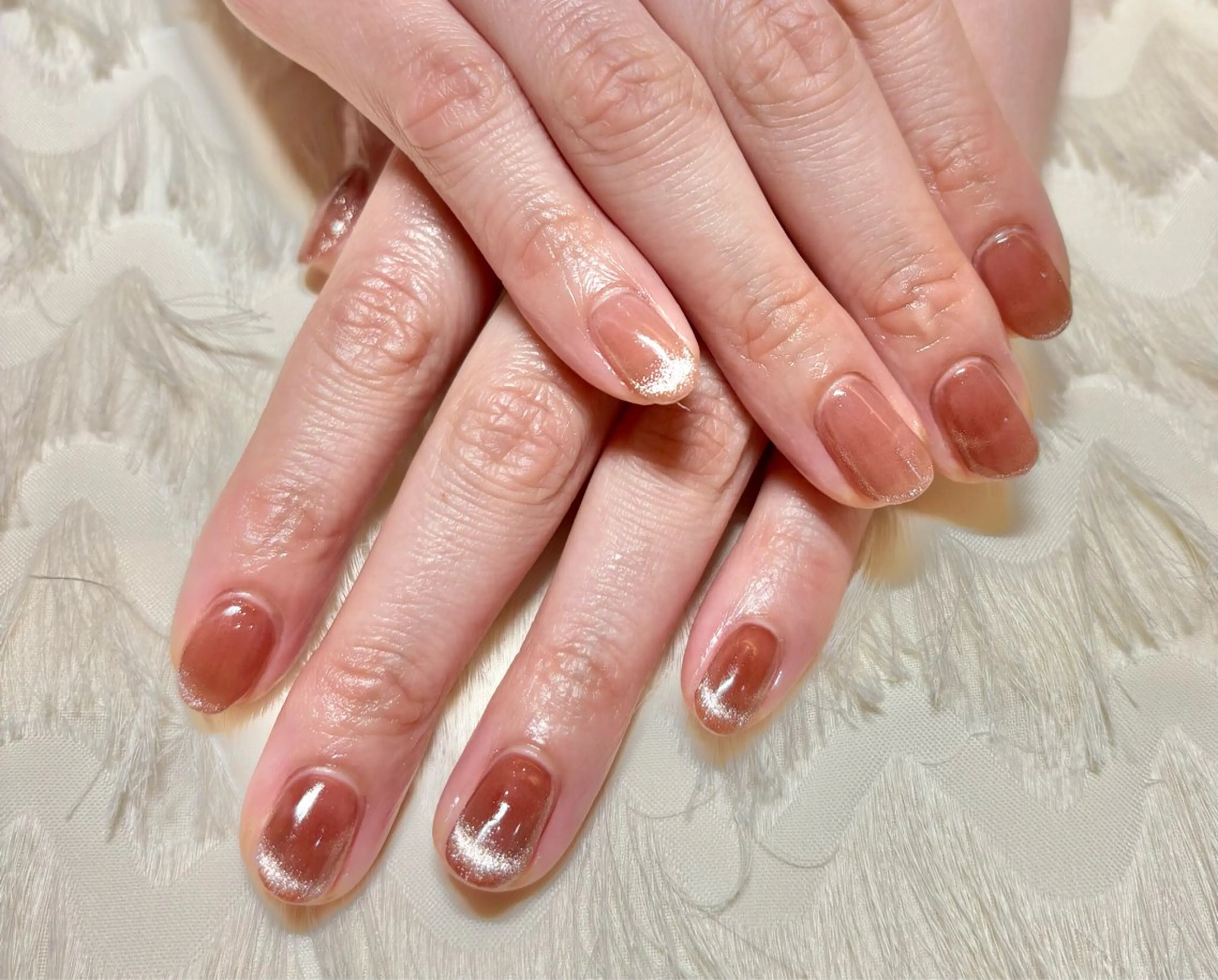 ネイル フレンチネイル マグネットフレンチ ピンク ピンクベージュ ハンドネイル パラスパガーデン ♡齊藤歩のネイルデザイン