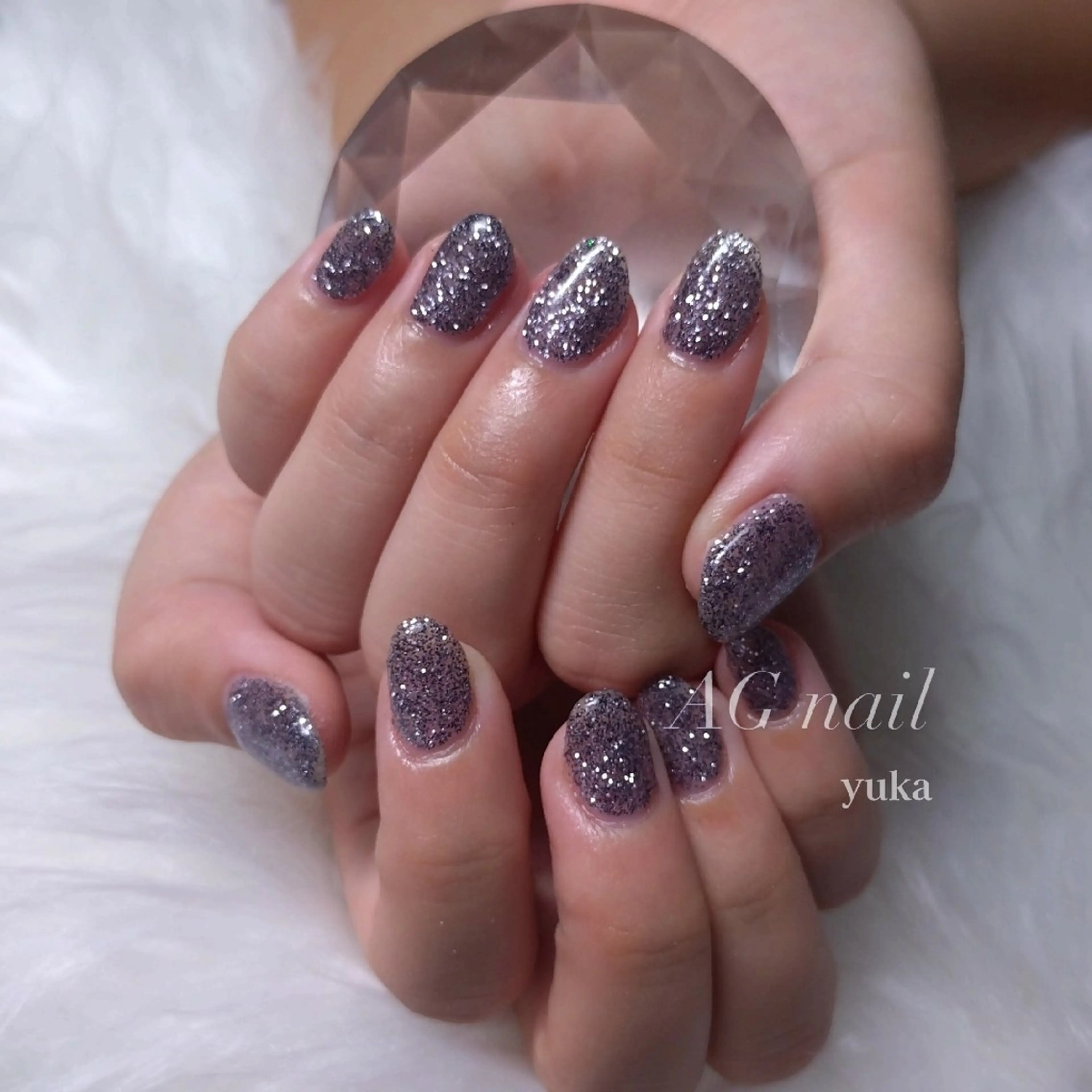 ネイル キラキラネイル ラメ(グリッター) ハンドネイル AG nail 〚　yuka　〛のネイルデザイン