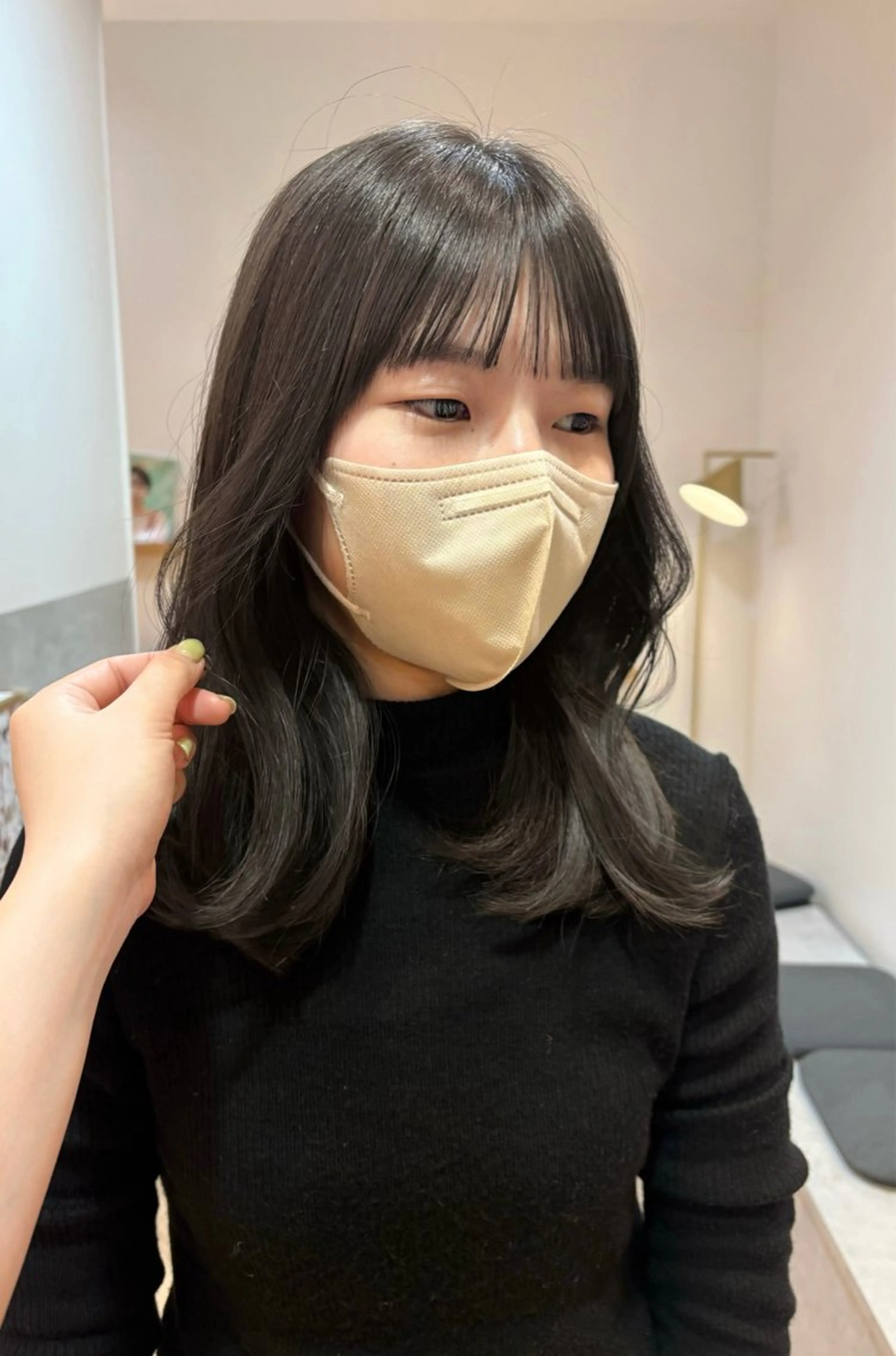 ミディアム カット ヘアカラー トリートメント 似合わせ/ベージュ /レイヤー/りほ🤍のヘアスタイル