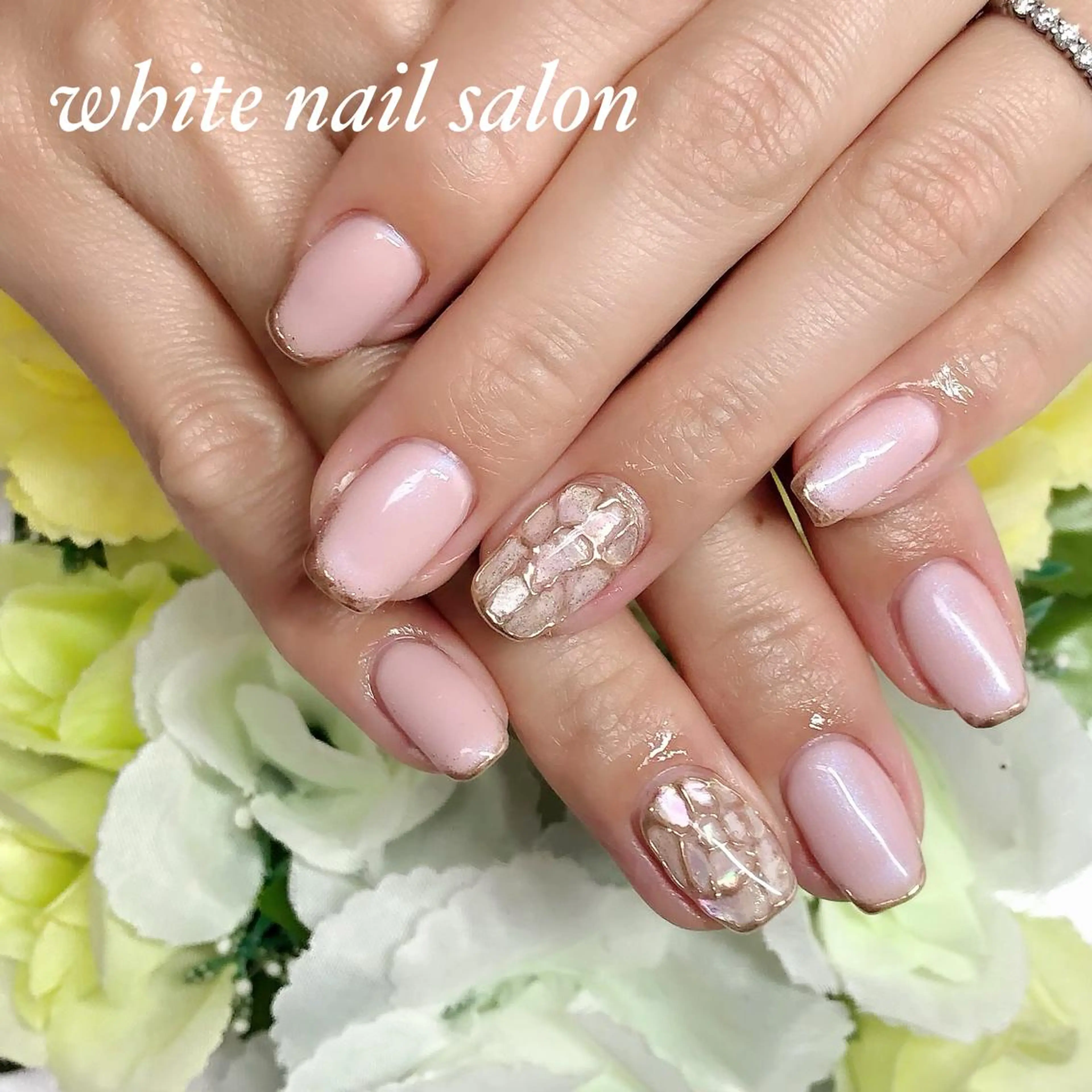 ネイル アートネイル フレンチネイル ジェルネイル ハードジェル 持ち込み ハンドネイル white nail salonのネイルデザイン