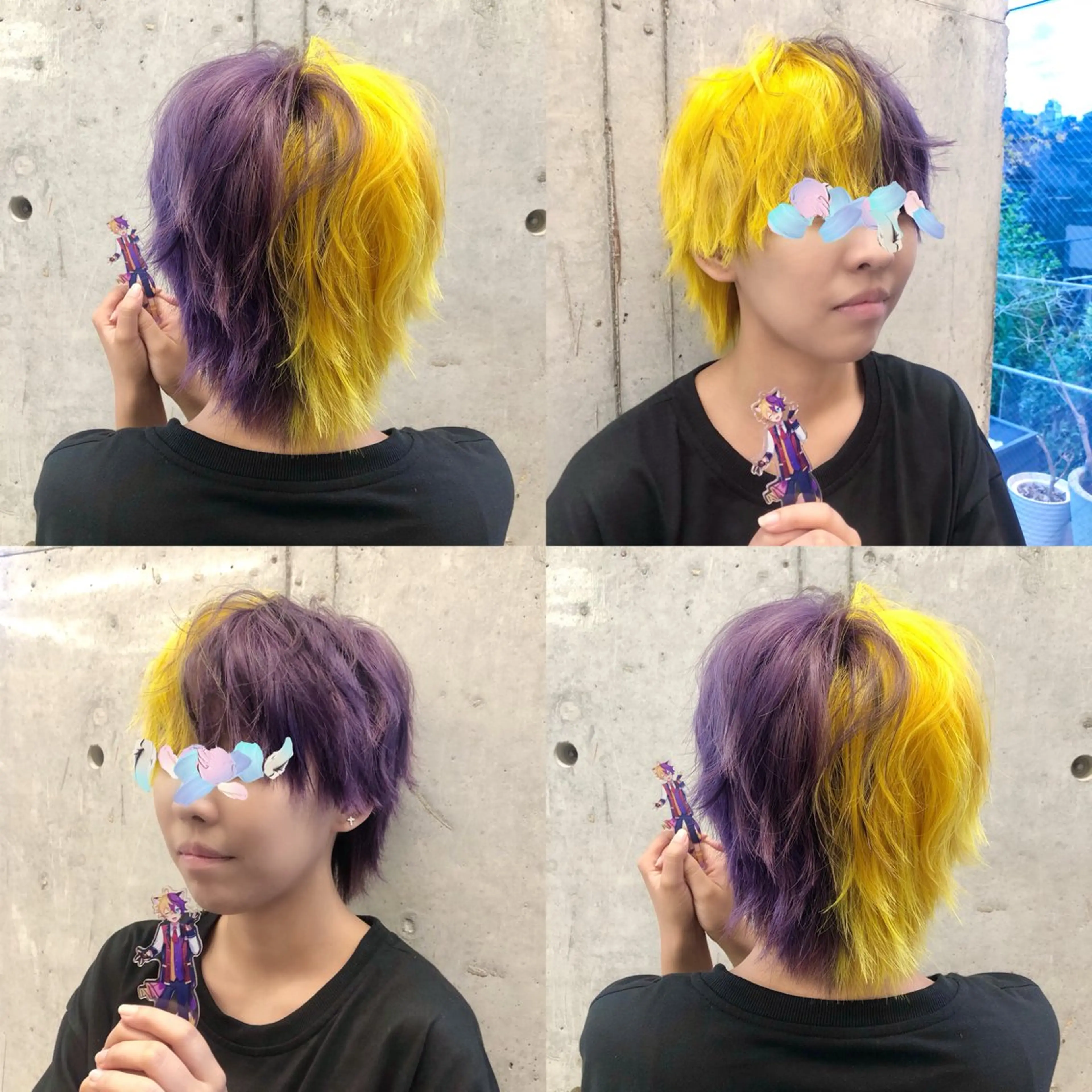 ショート カラー ブリーチ ケアブリーチ ツートーンカラー 推しカラー✨ オタク美容師ユウカのヘアスタイル