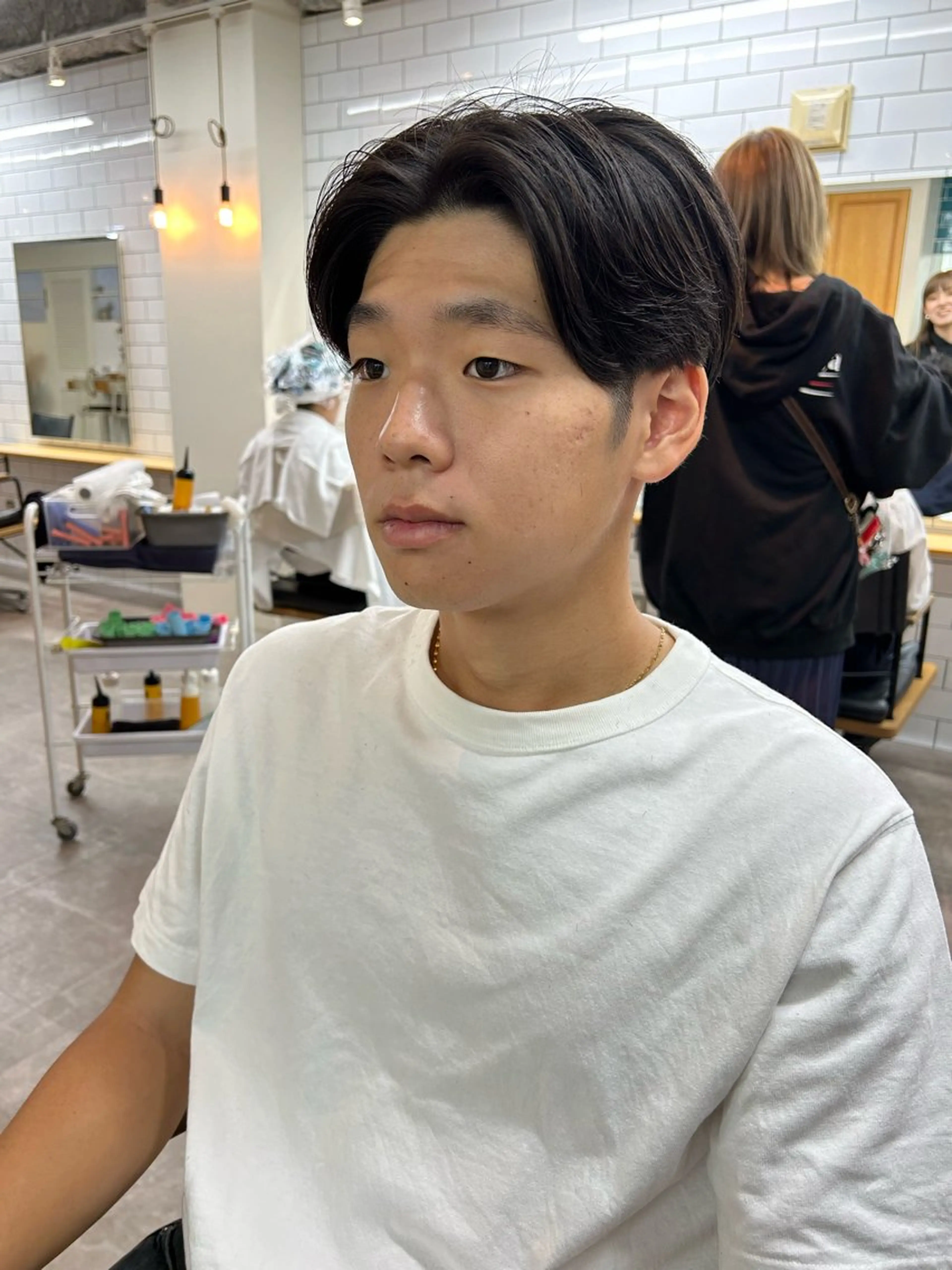 メンズ カット yumeka🩶ボブ 暖色/透け感カラーのヘアスタイル