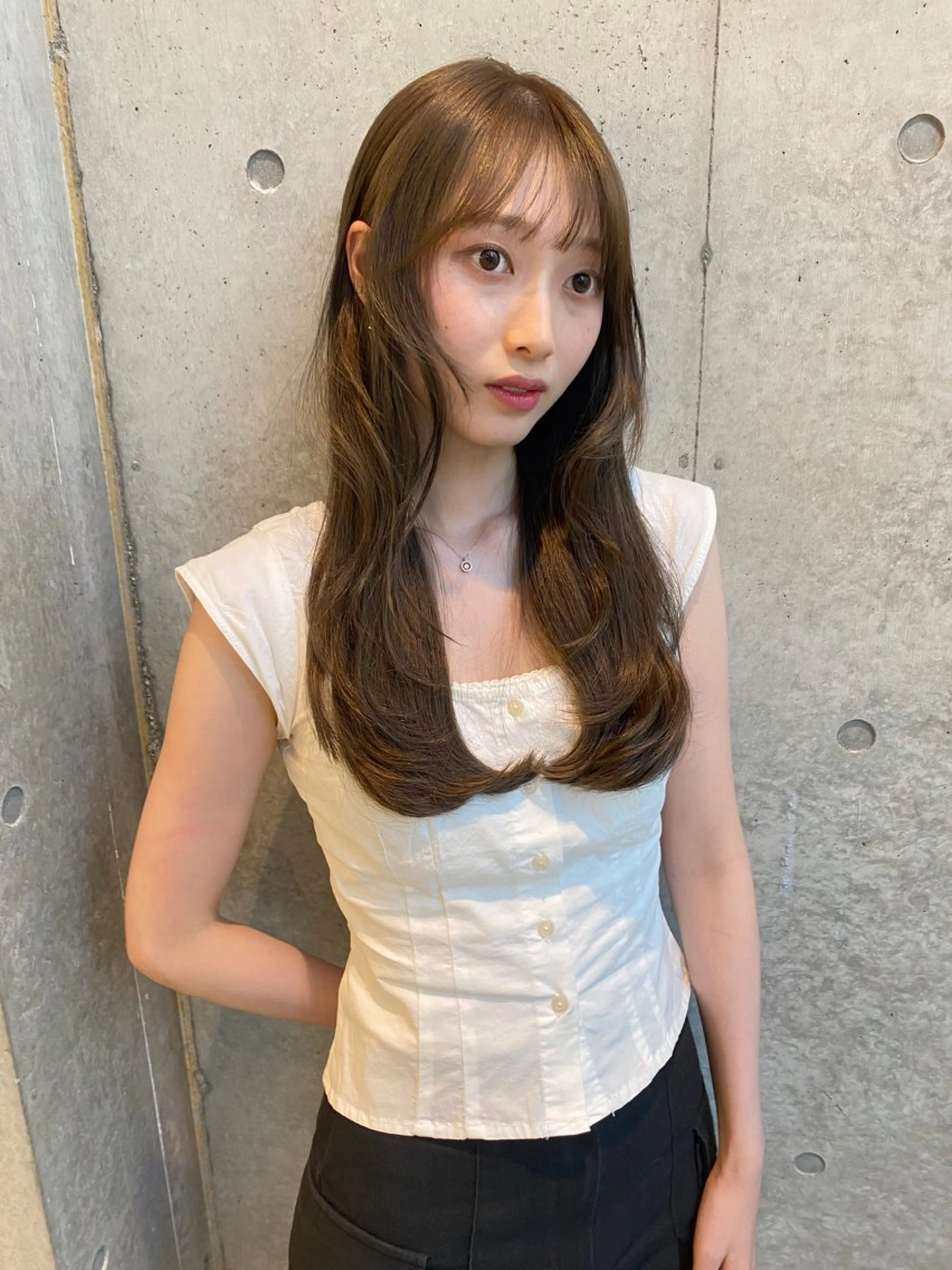 ロング カラー ヘアカラー トリートメント レイヤー/柔色 カラー/SAkiのヘアスタイル