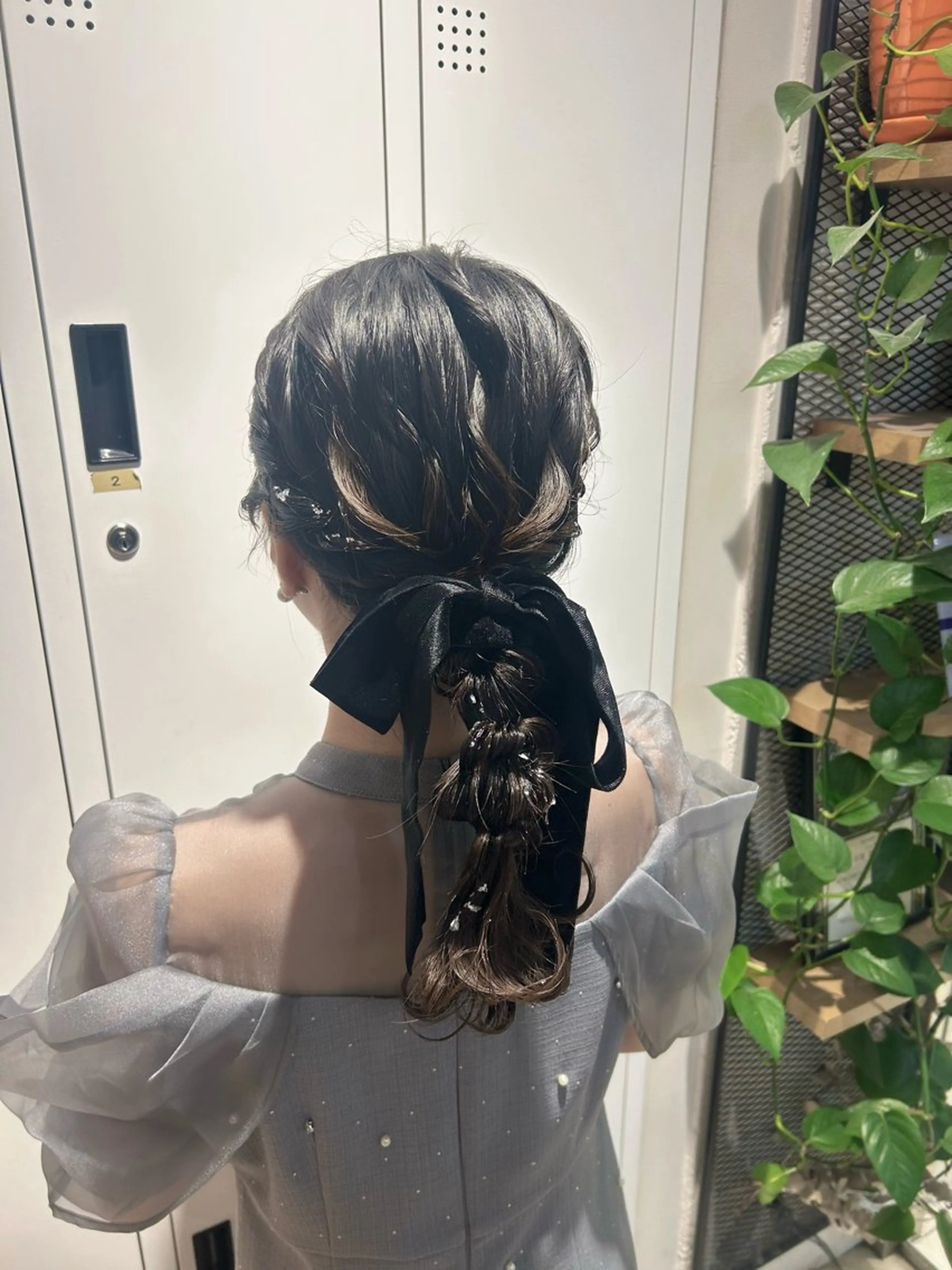 ミディアム ヘアアレンジ ヘアセット ♛︎ きっか ♛︎ ヘアアレンジ🩵のヘアスタイル
