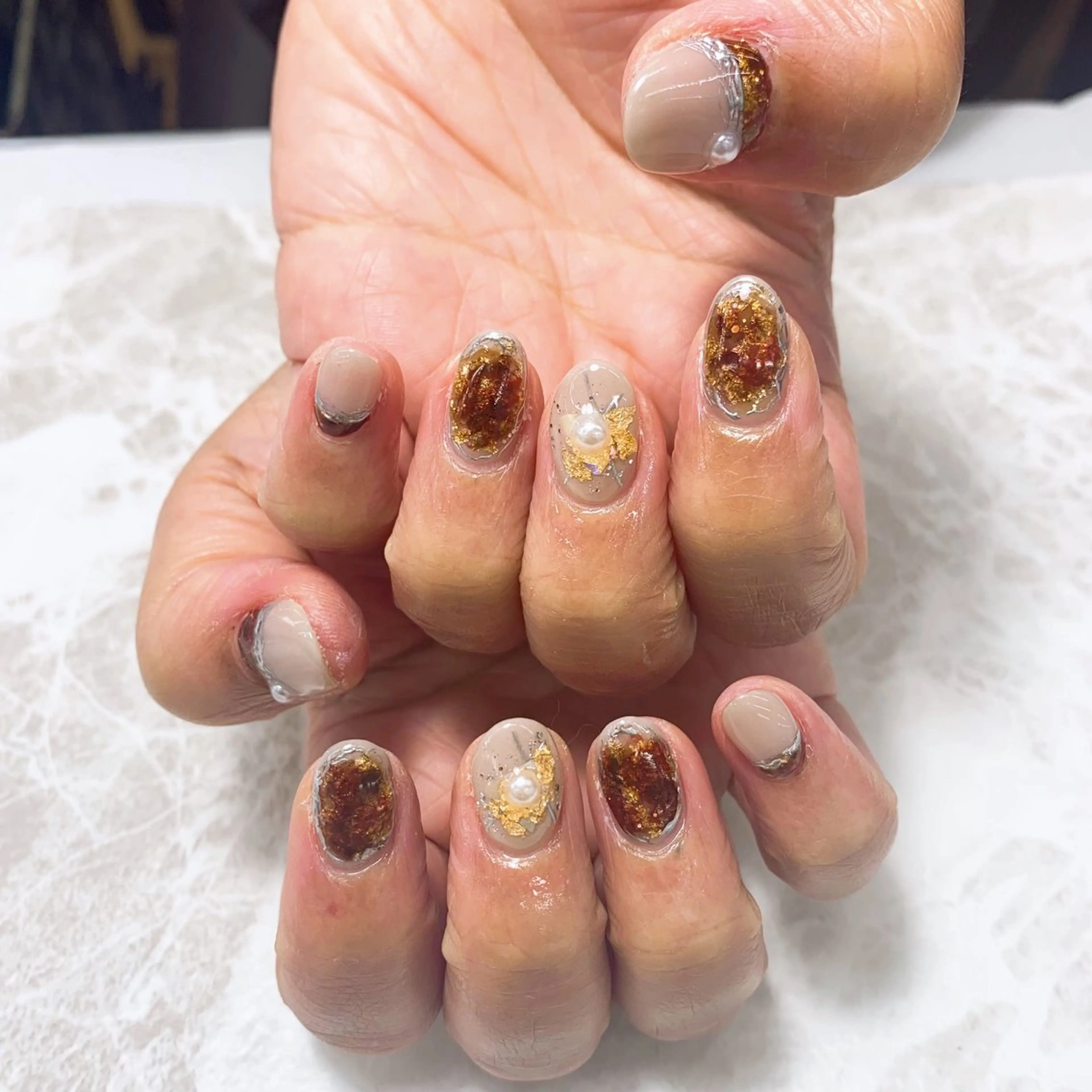 ネイル ハンドネイル ⭐︎休業中の練習⭐︎ JNA認定講師髙橋のネイルデザイン