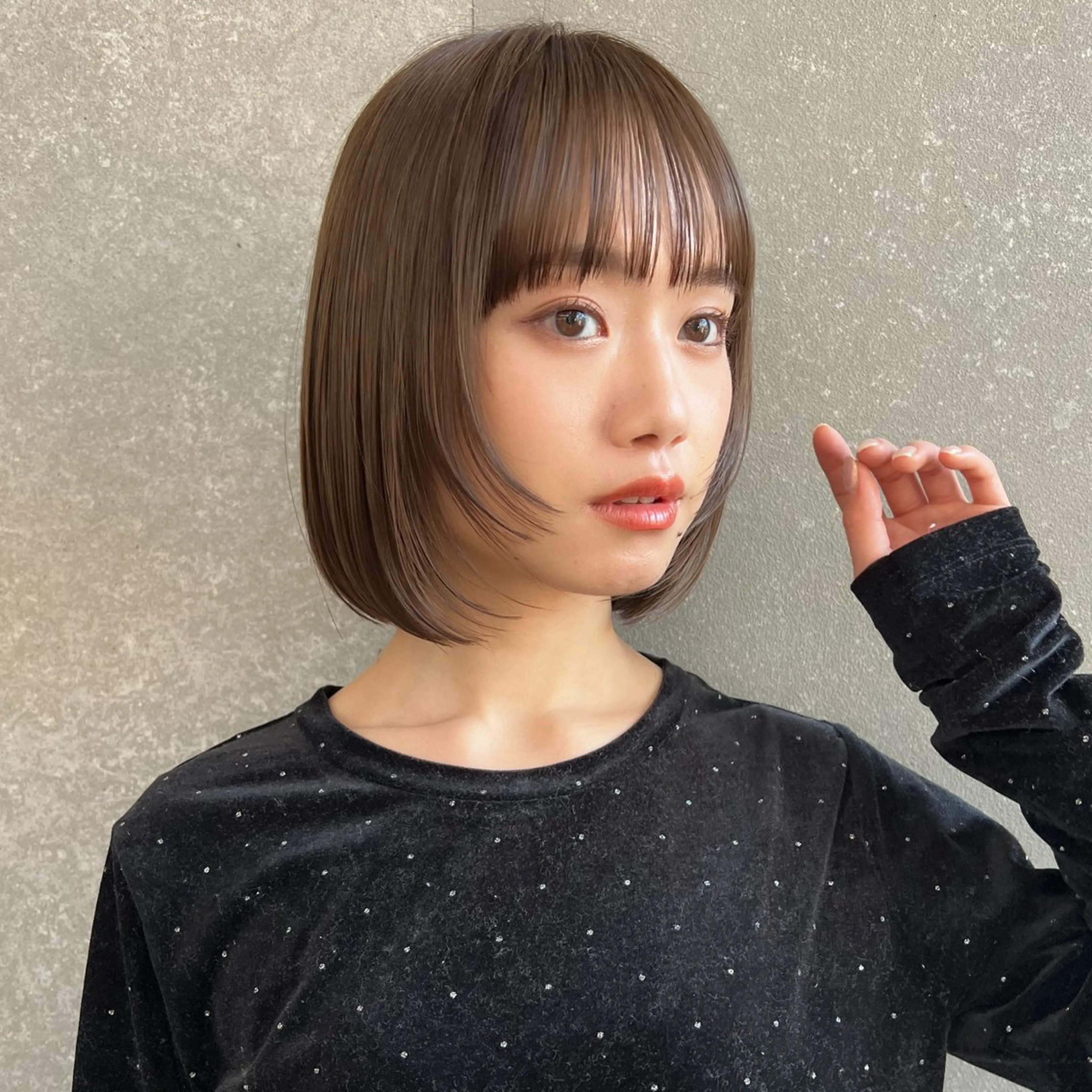 ショート カラー ボブ/巻ける縮毛矯正 /韓国レイヤーはなのヘアスタイル