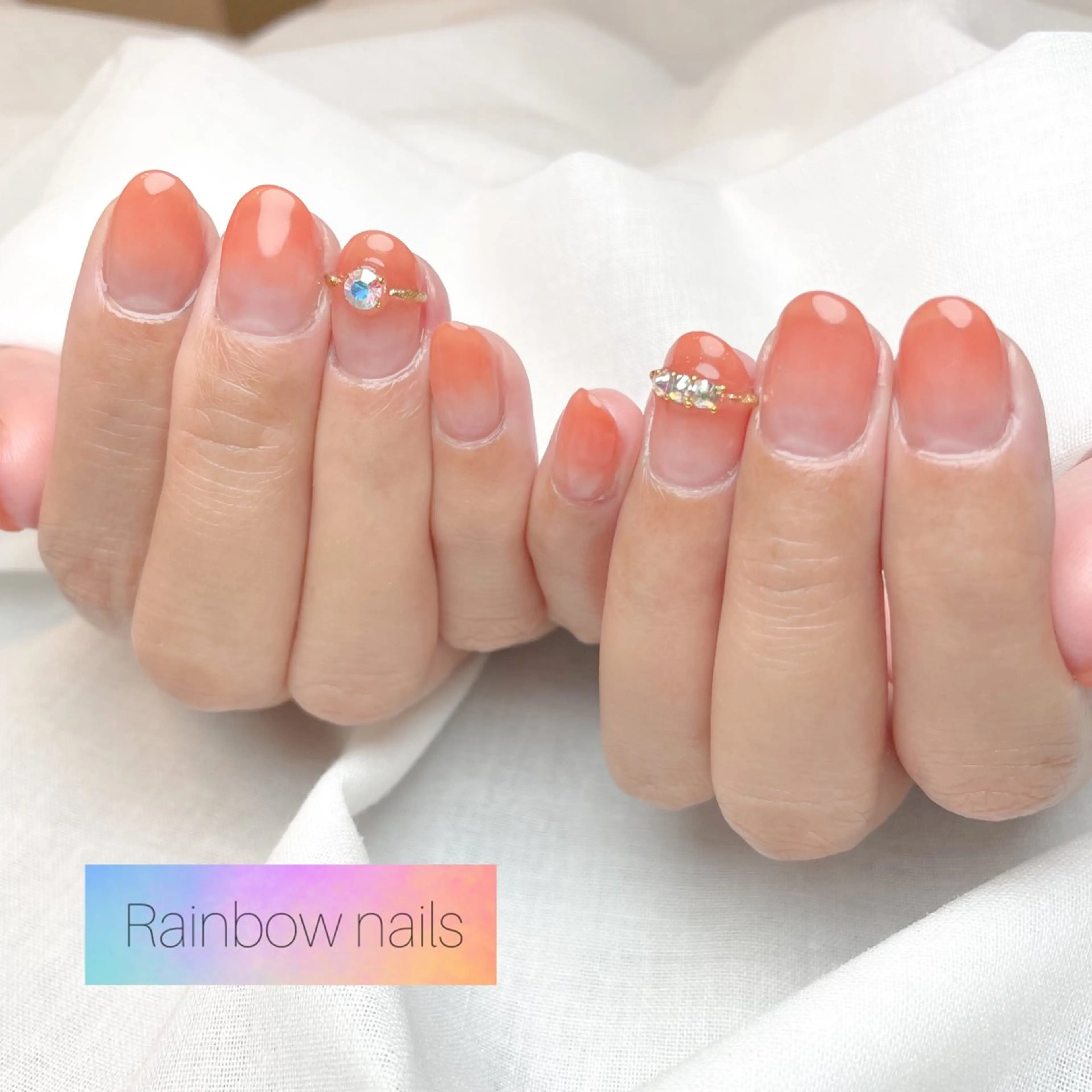 ネイル Rainbow nailsくろちゃんのネイルデザイン