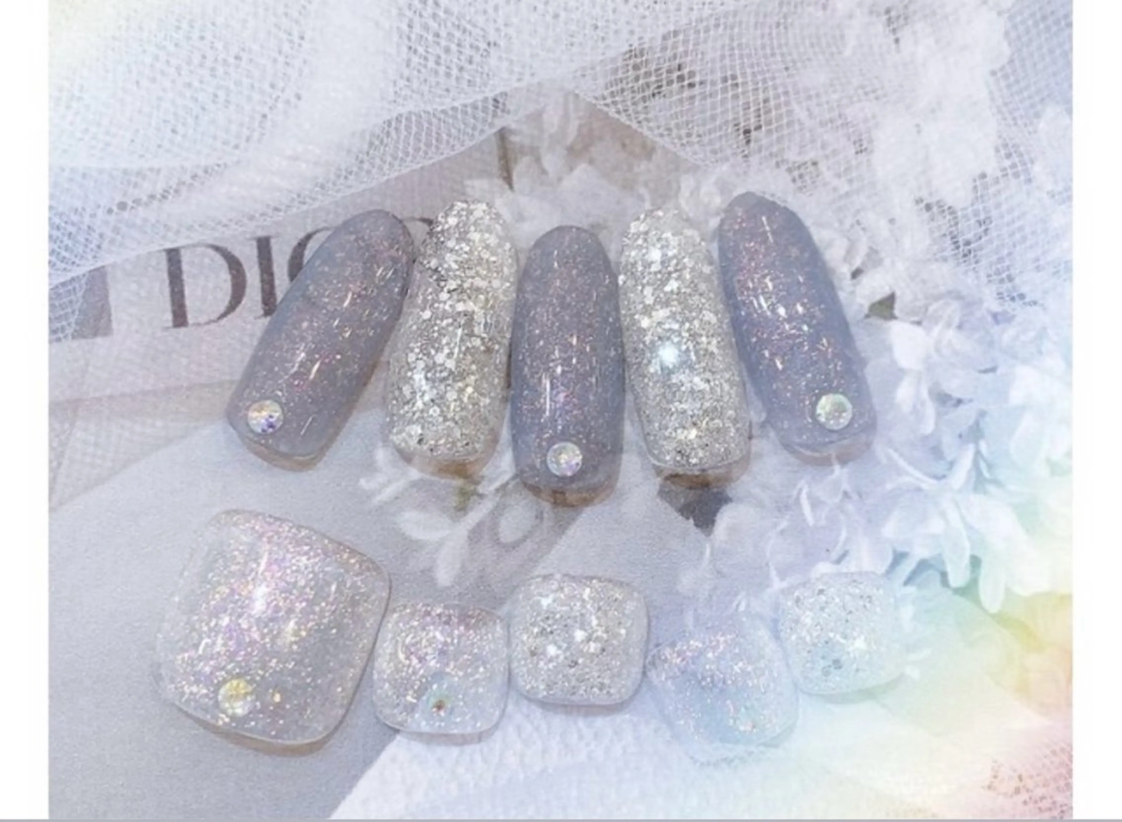 ハンドネイルワンカラー➕フットネイルワンカラーセットの写真