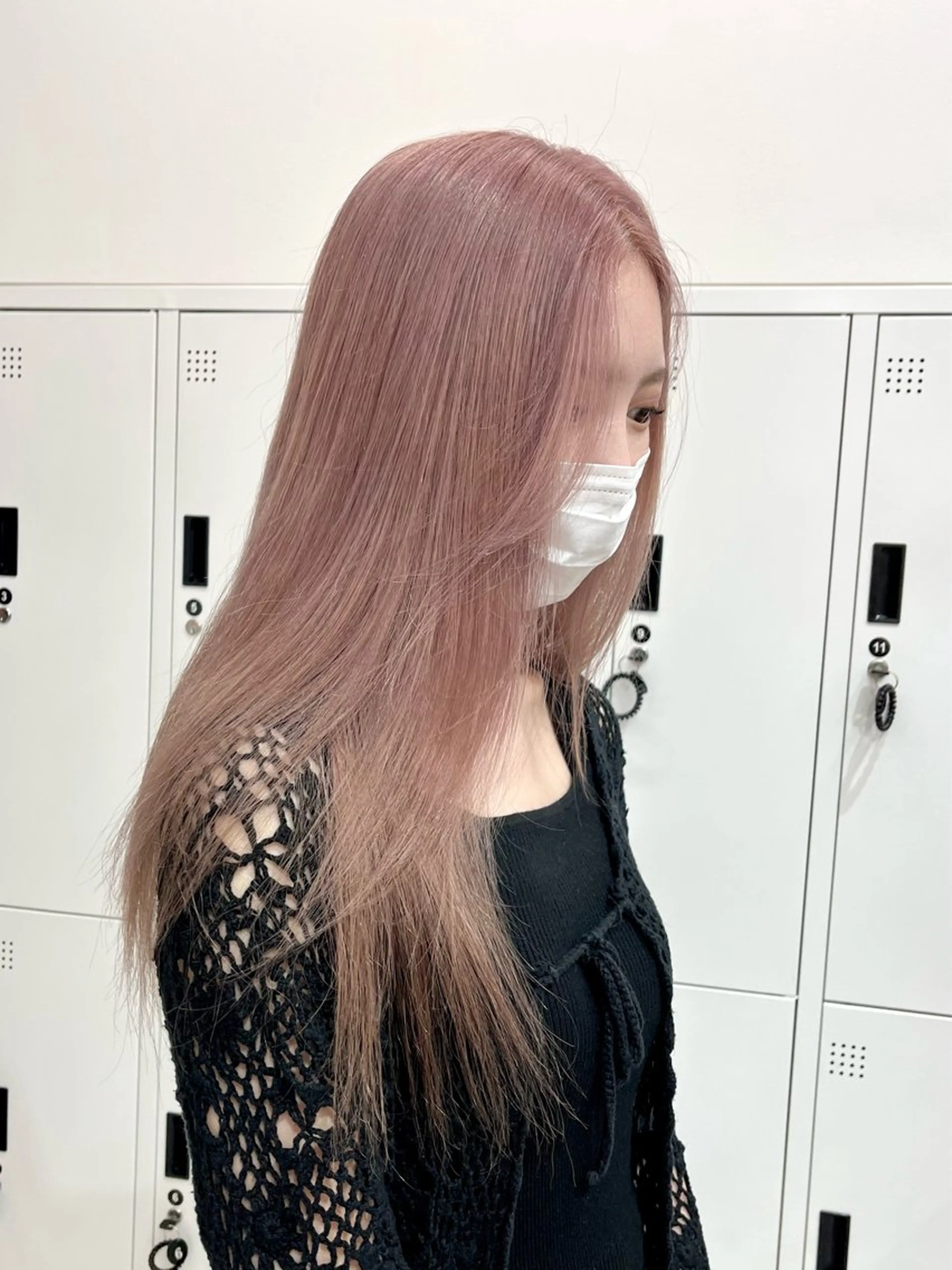 ミディアム カラー パーマ ヘアアレンジ メンズ キッズ ヘアカラー トリートメント ✨艶ハイトーン/ 💗モモ໒꒱のヘアスタイル