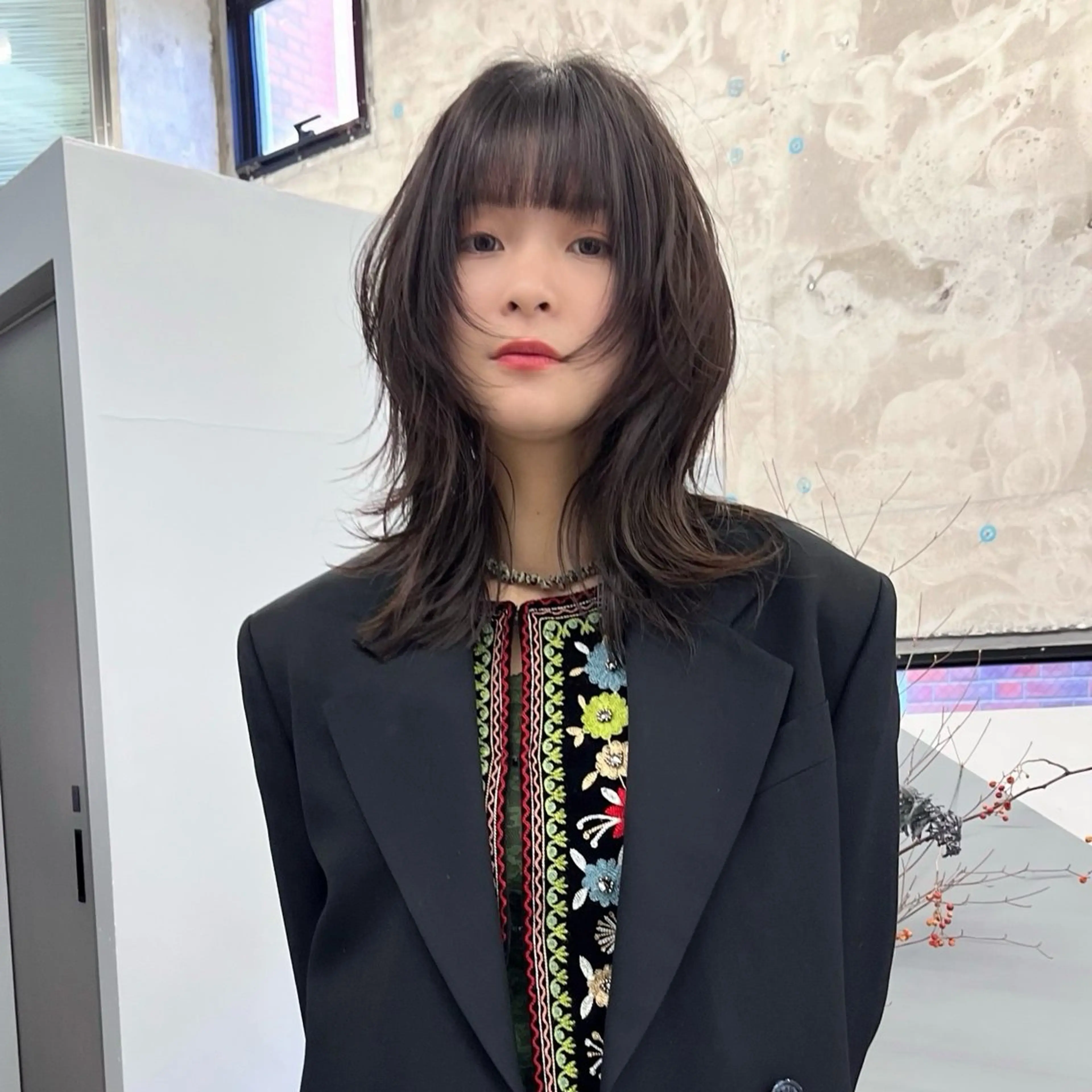 ロング カラー カット ヘアカラー トリートメント ヘッドスパ 垢抜け顔まわりカット 抜け感パーマ/緒方椋のヘアスタイル