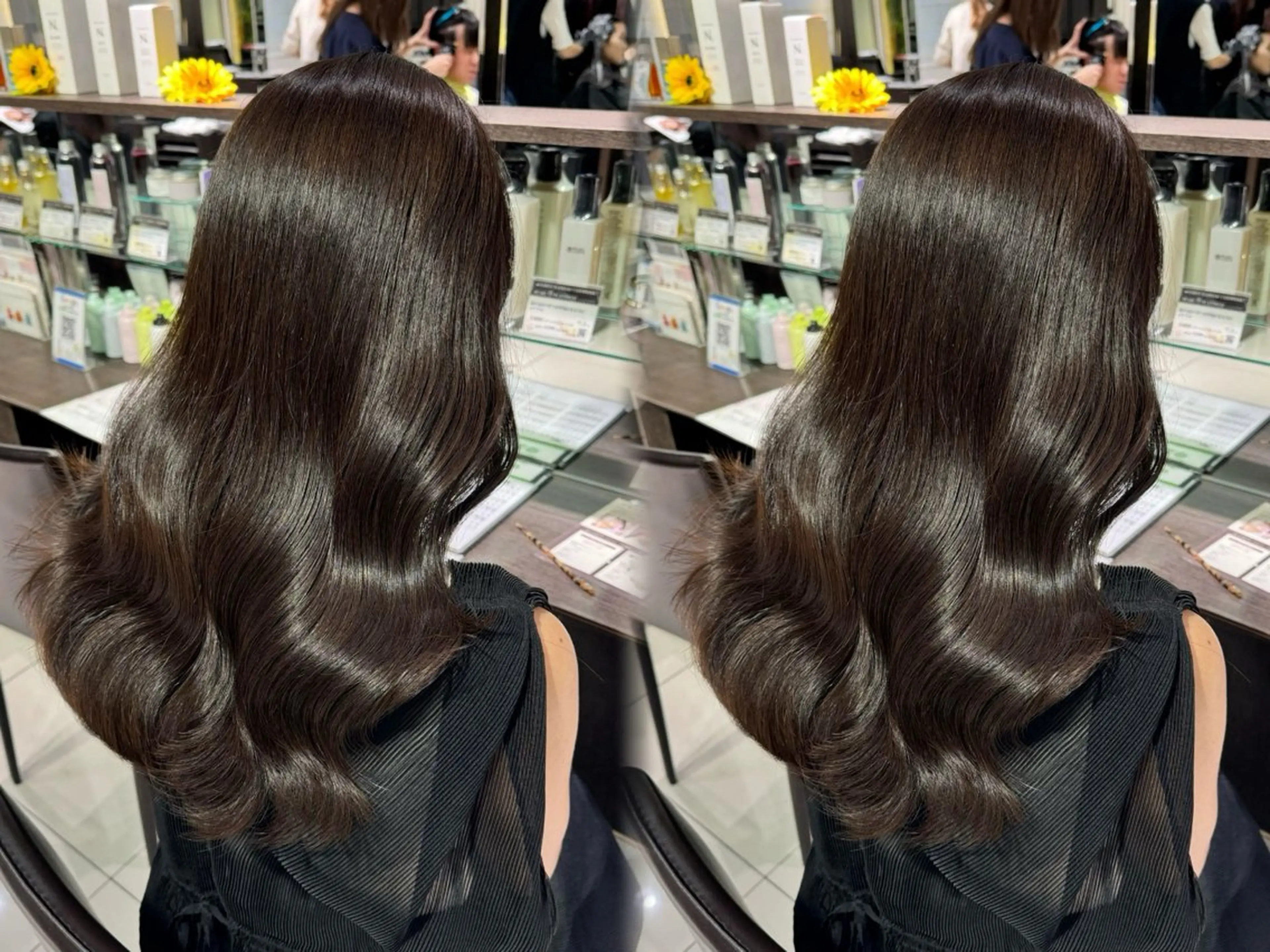 ロング ヘアカラー トリートメント sakura 🪽 艶カラー/髪質改善のヘアスタイル