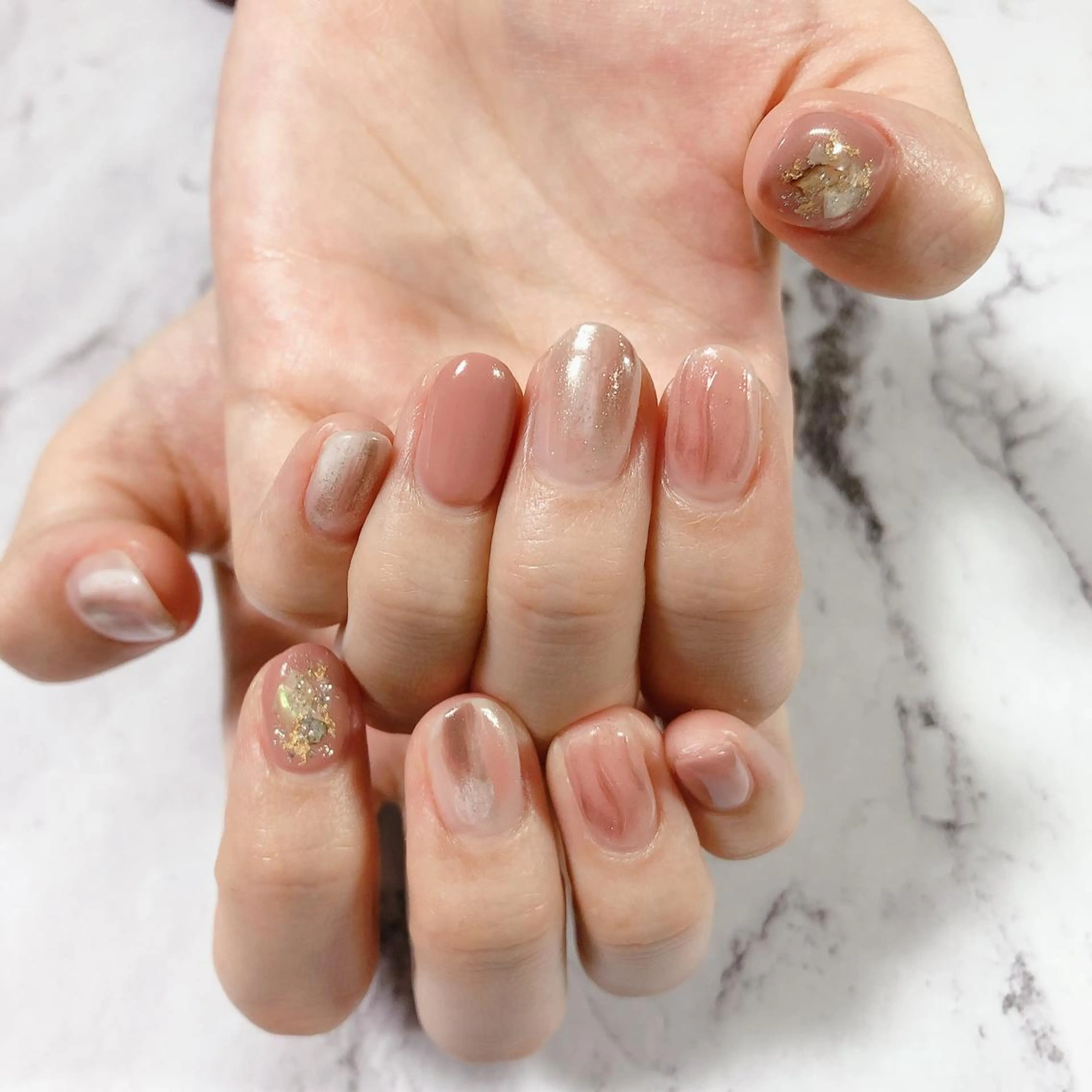 ネイル ニュアンスネイル シンプルネイル 春ネイル kiki nail 二子玉川のネイルデザイン