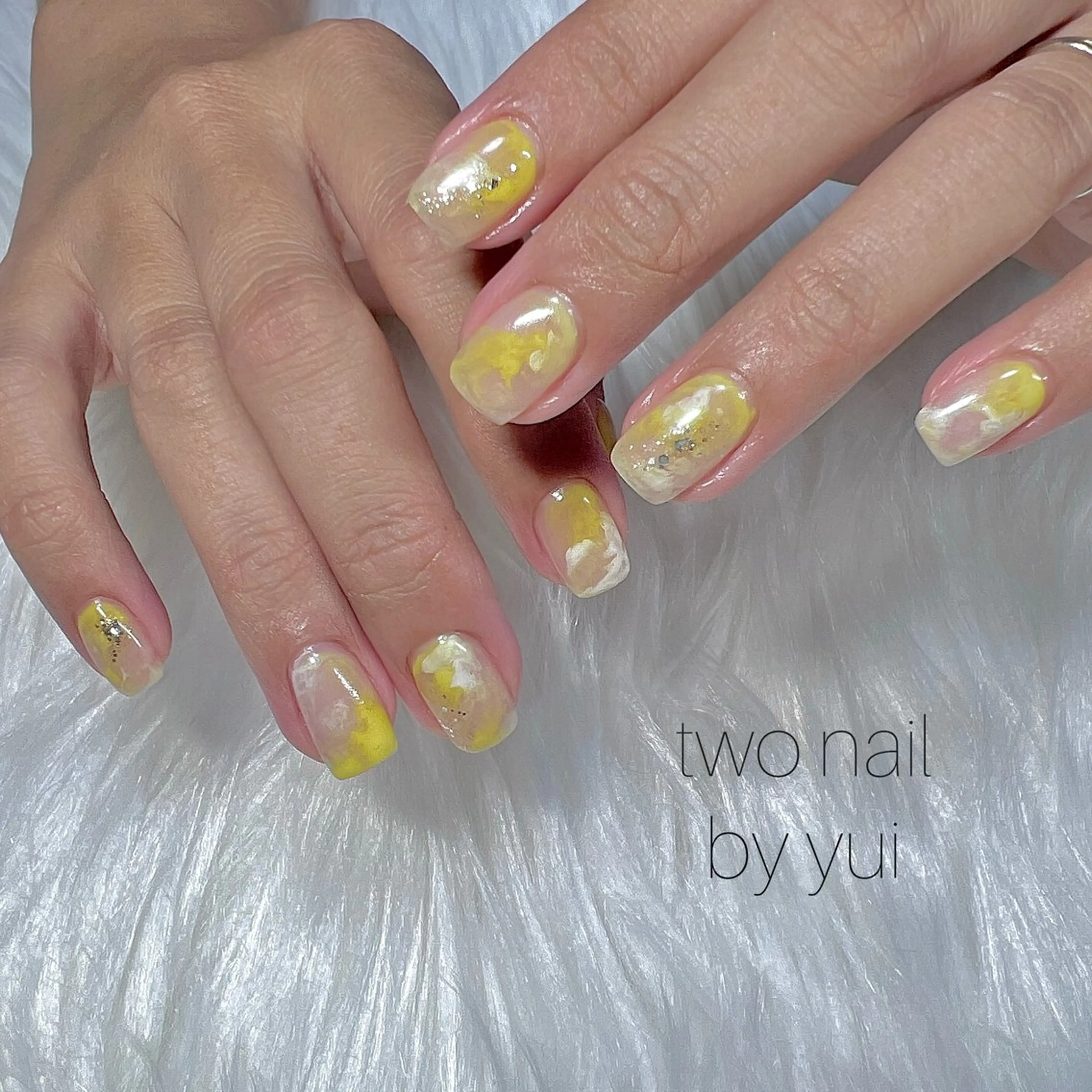 ネイル アートネイル ネイルチップ ホワイト ハンドネイル two nailのネイルデザイン