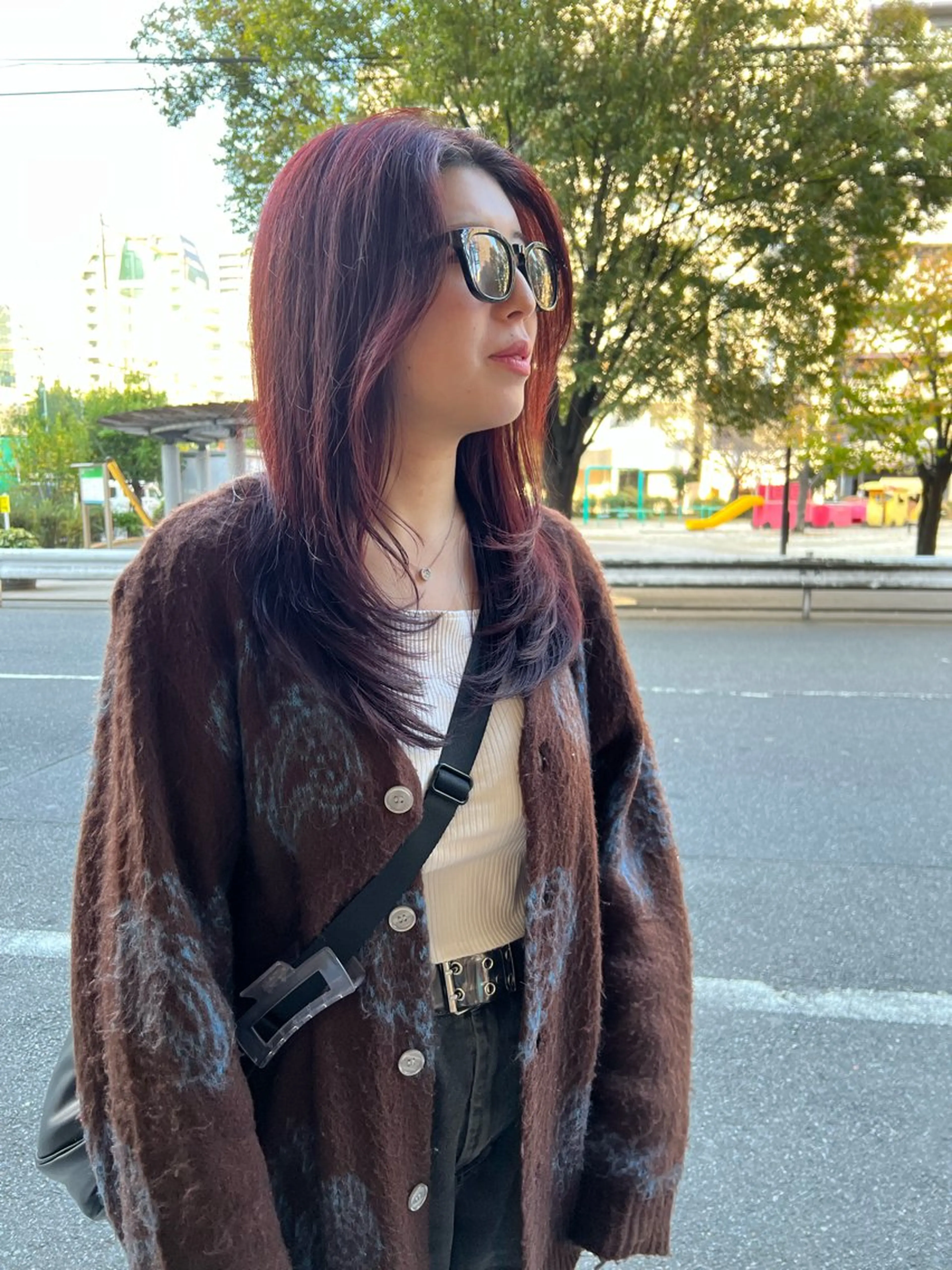 セミロング レイヤーカット クリスマス カット トリートメント ヘッドスパ ヘアセット 👑毛流れ、艶髪◉ 縮毛矯正錦糸町ヒガシのヘアスタイル