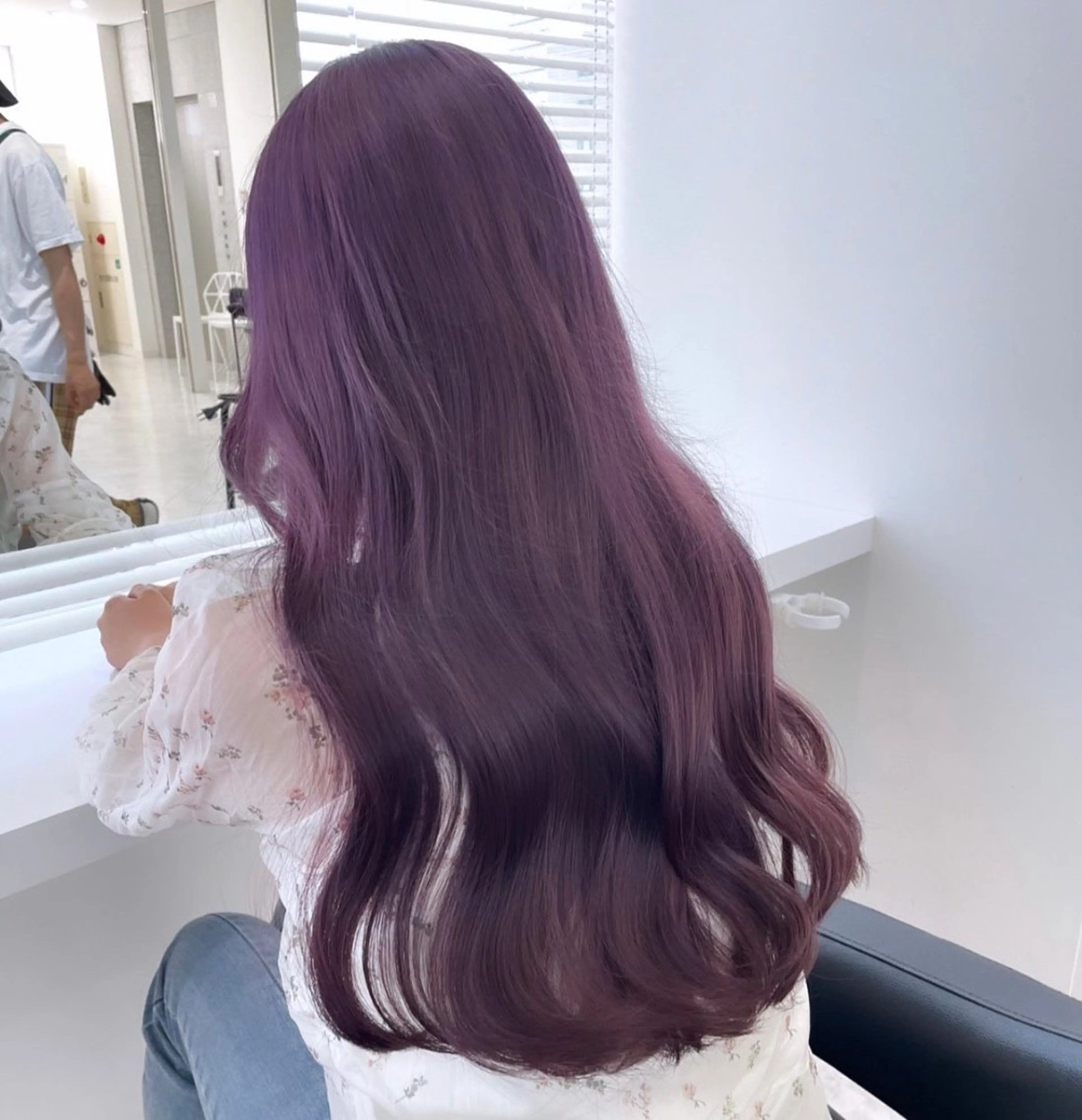 ロング カラー ラベンダーカラー ピンクカラー ピンクラベンダー ブリーチなし🌼トレ ンド🌼似合わせのヘアスタイル