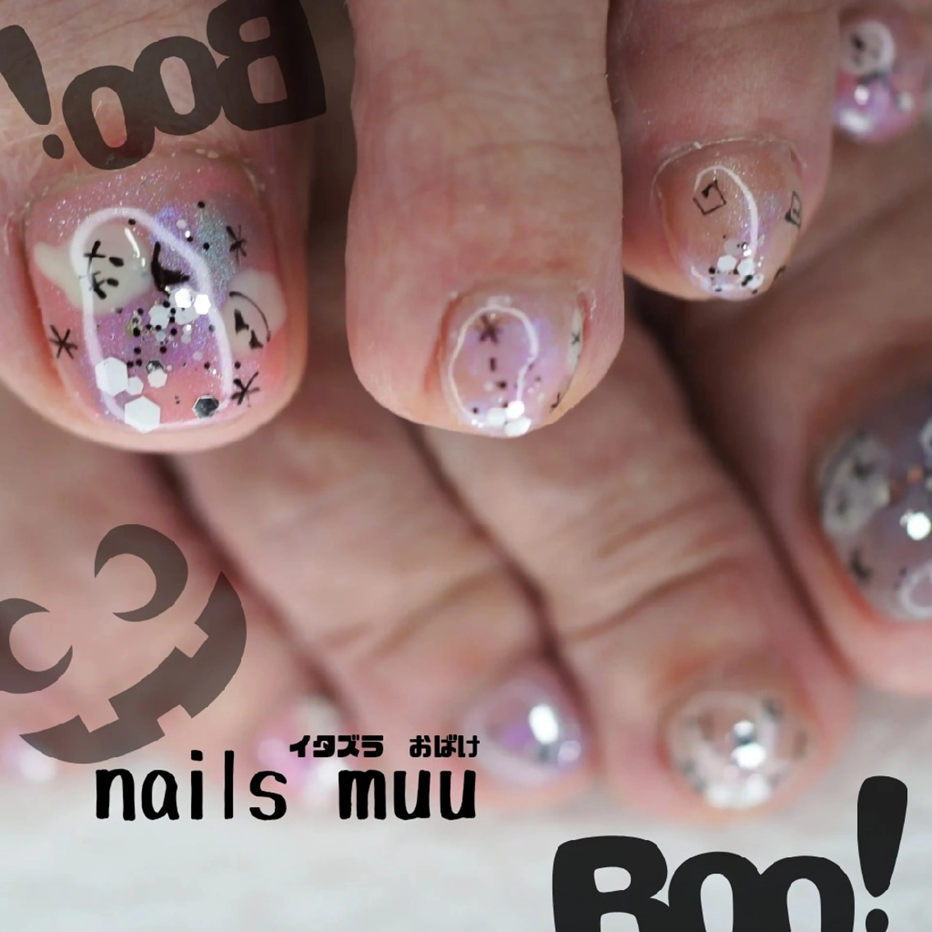 ネイル アートネイル フットネイル ハロウィン nails muu まゆのネイルデザイン