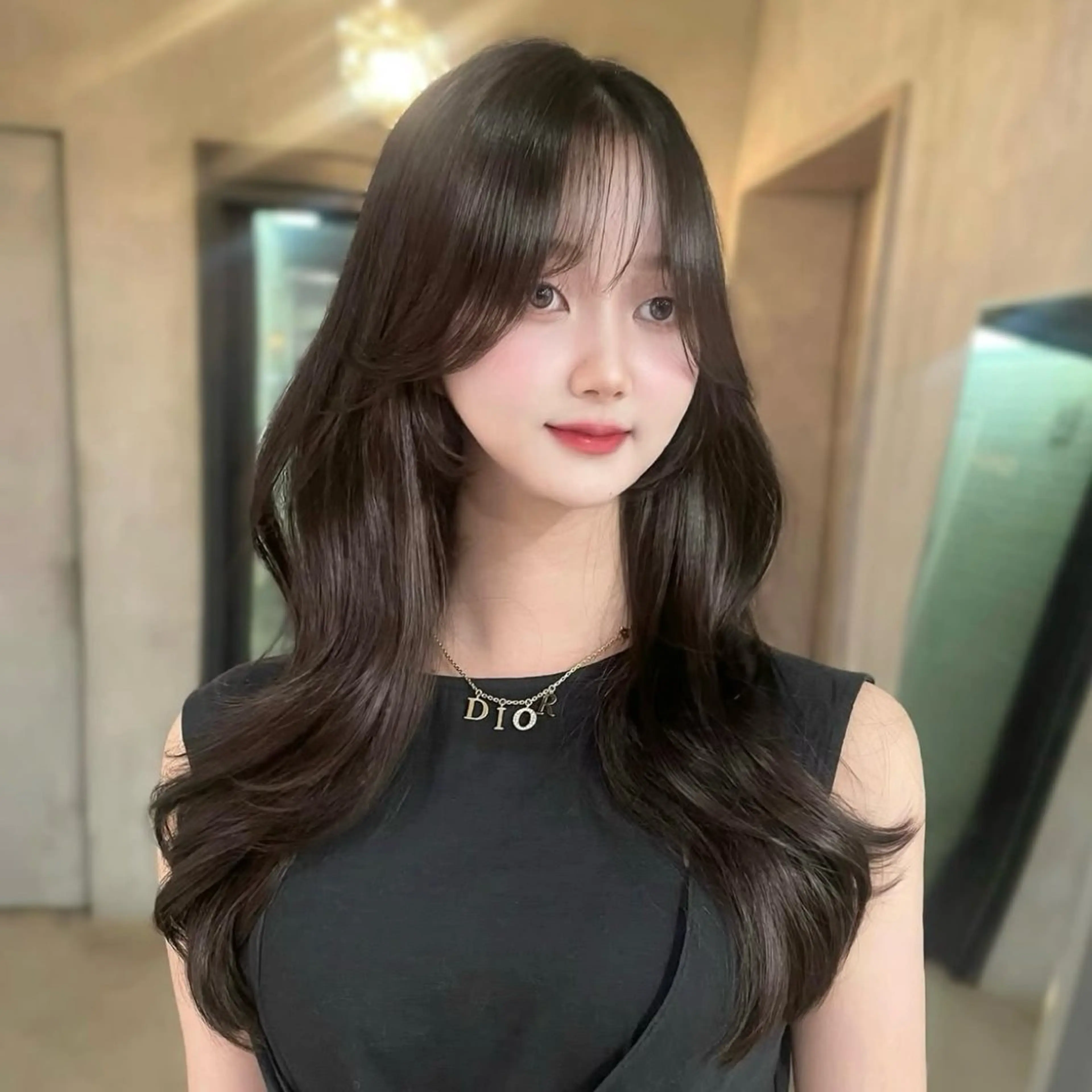 ロング カラー グレージュ レイヤーカット モテ韓国ヘア/ レイヤー🤍RIKAのヘアスタイル