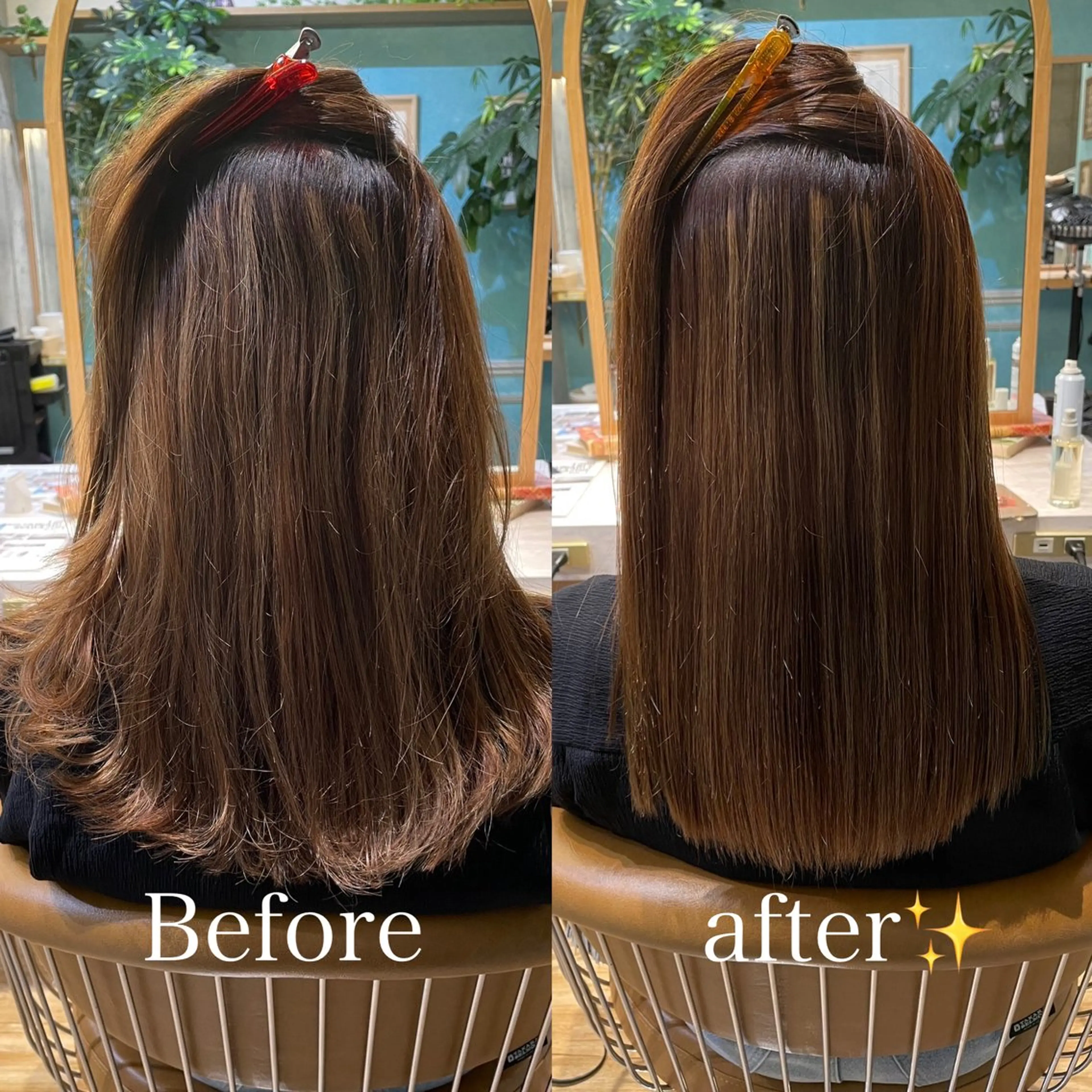 セミロング パーマ 縮毛矯正 トリートメント 🫒オリーブカラー/ みづき/パーマ🤍のヘアスタイル