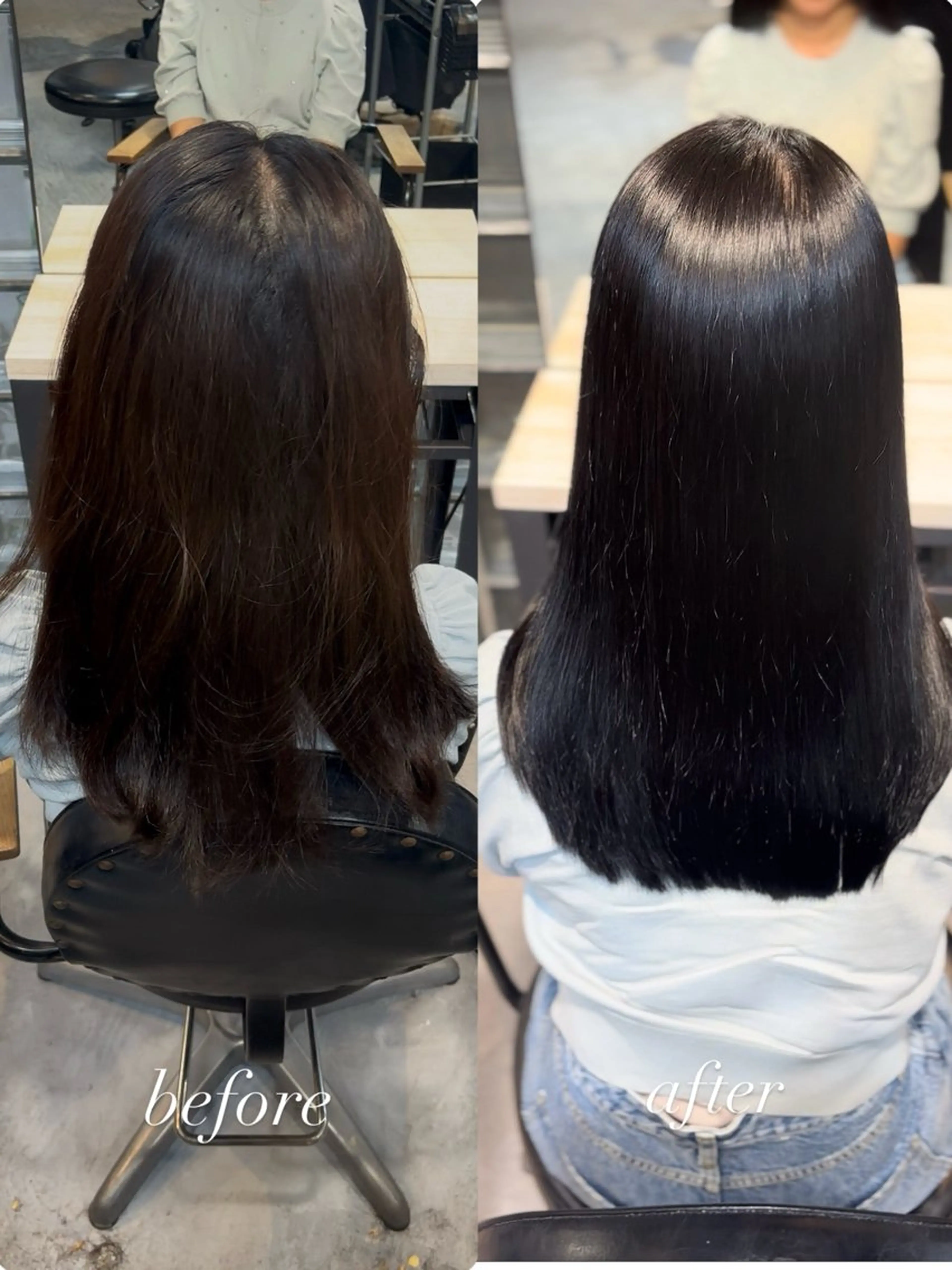 セミロング 縮毛矯正 relian このはのヘアスタイル