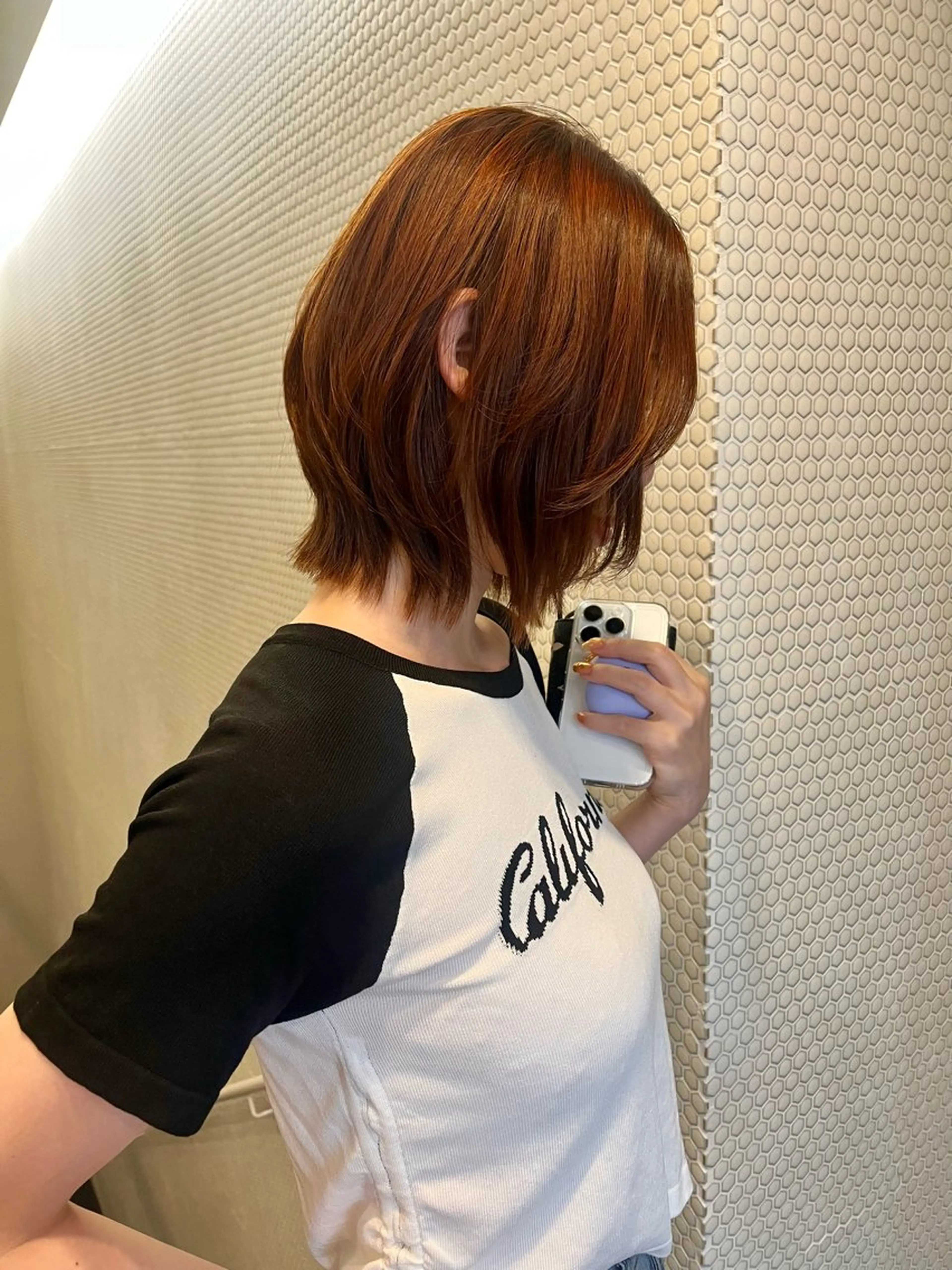 ショート くびれヘア ヘアカラー レイヤー/暖色/ 髪質改善/永礼芳果のヘアスタイル