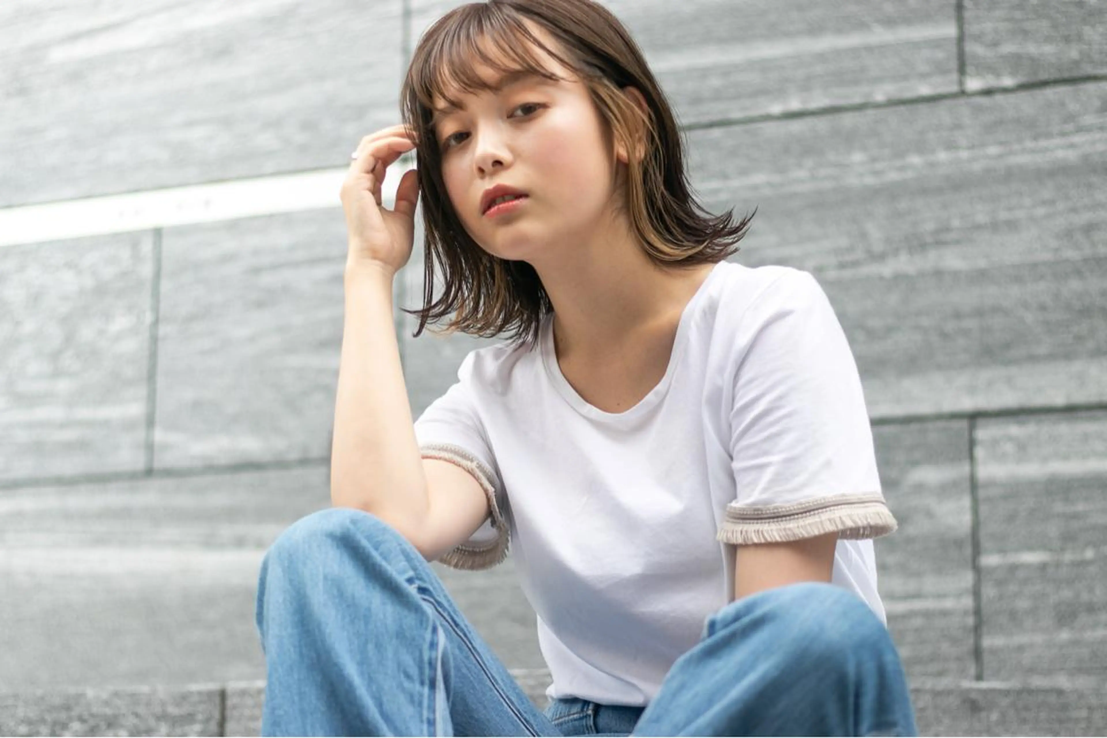 ミディアム カラー 櫻井 未悠のヘアスタイル